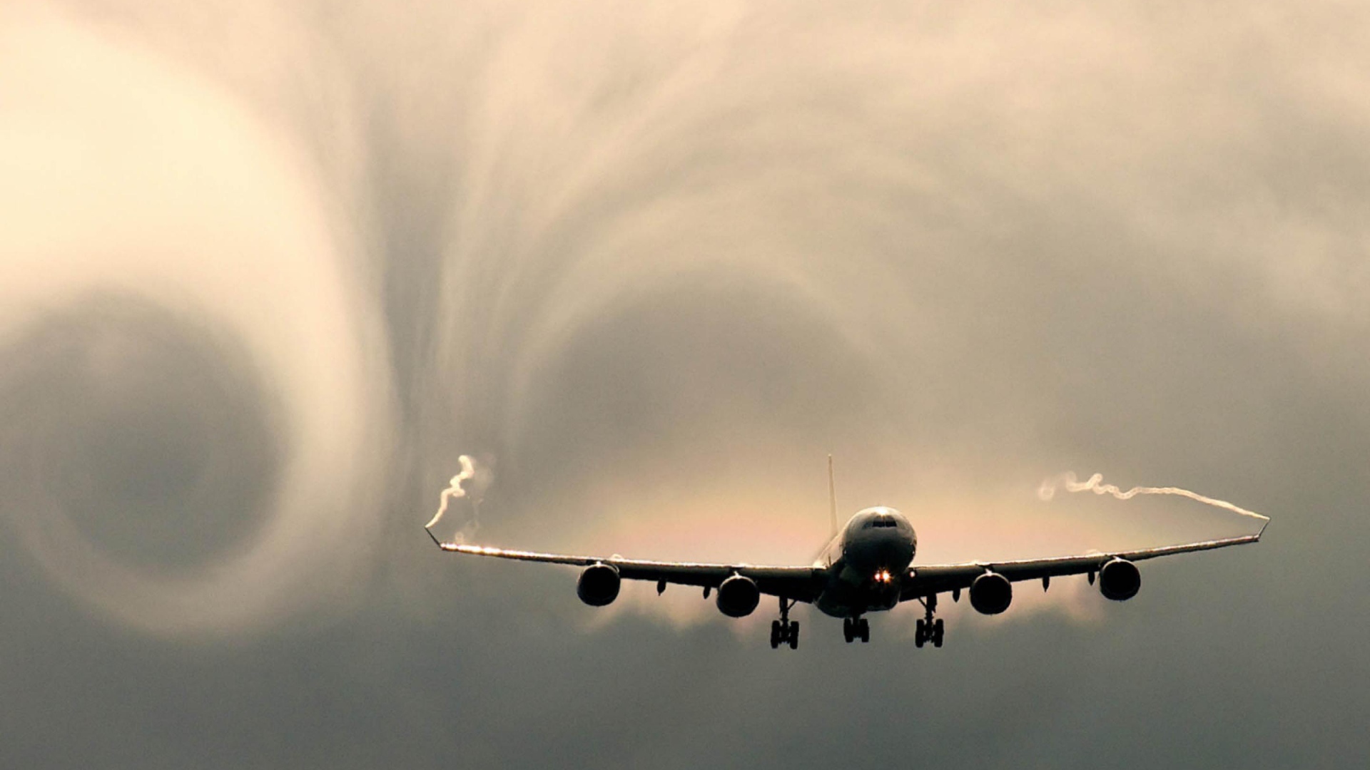 Воздушнын вихри от самолета