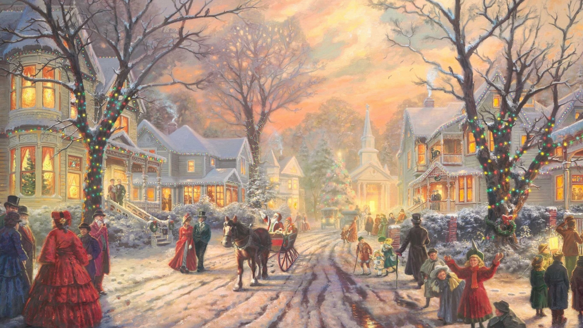 Празднование Рождества в городе