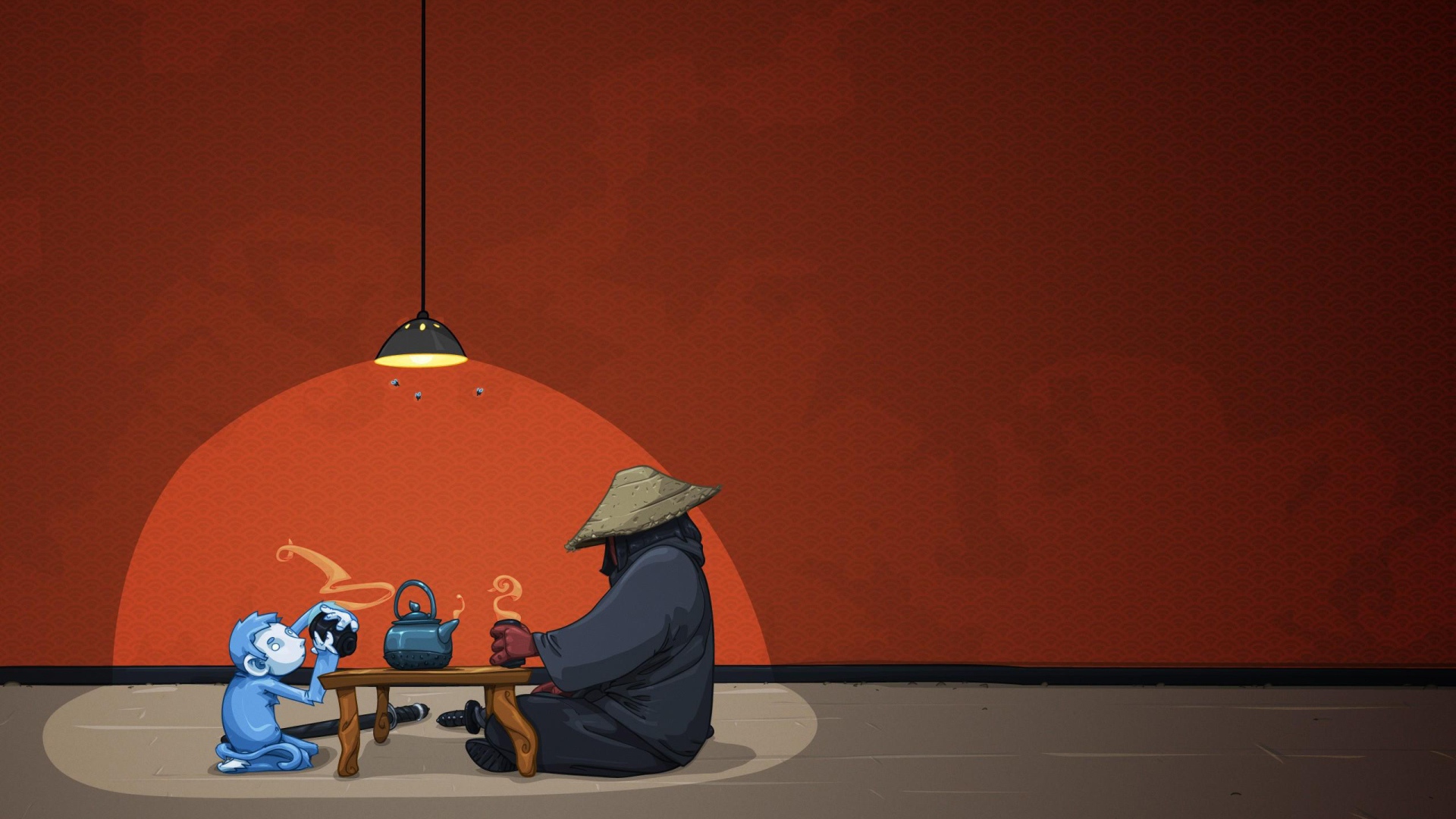 Чайная церемония с обезьяной