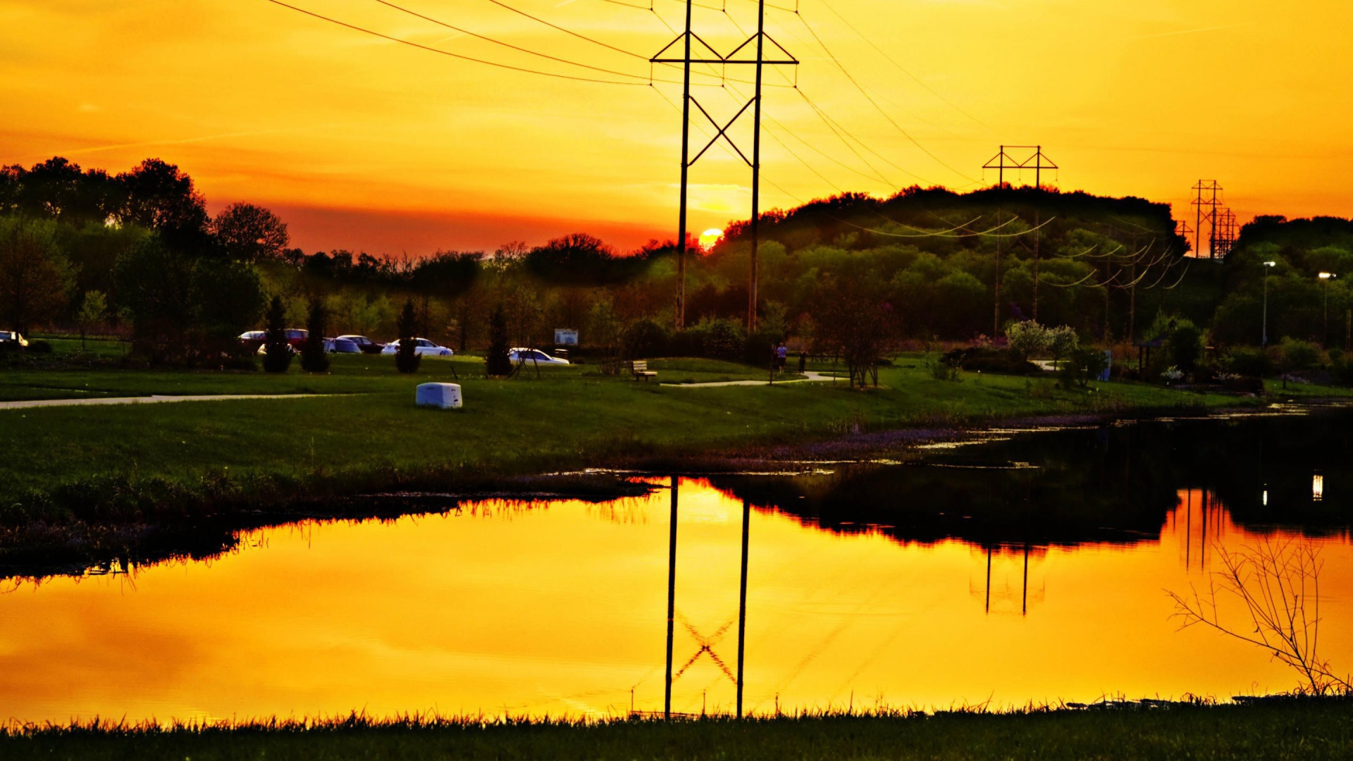 Закат в городе