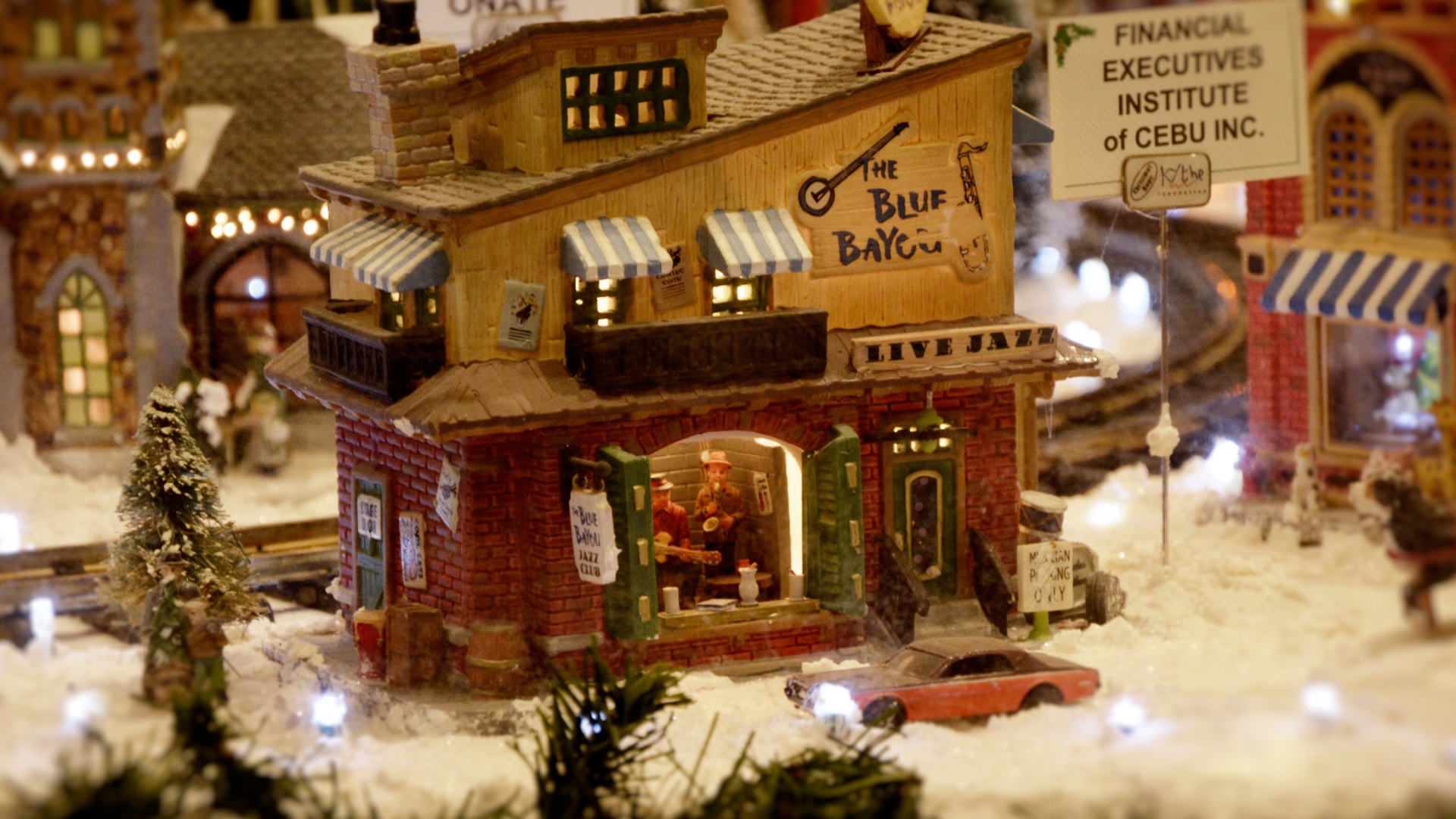 Игрушечный город зимой