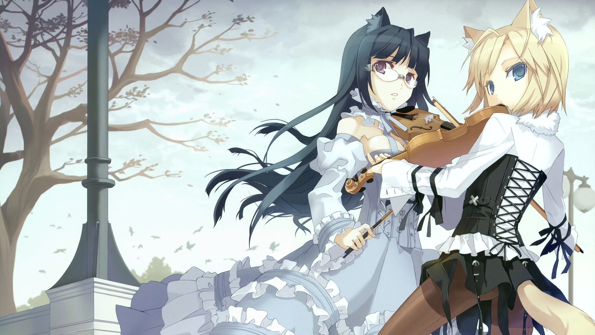 Аниме девочка со скрипкой