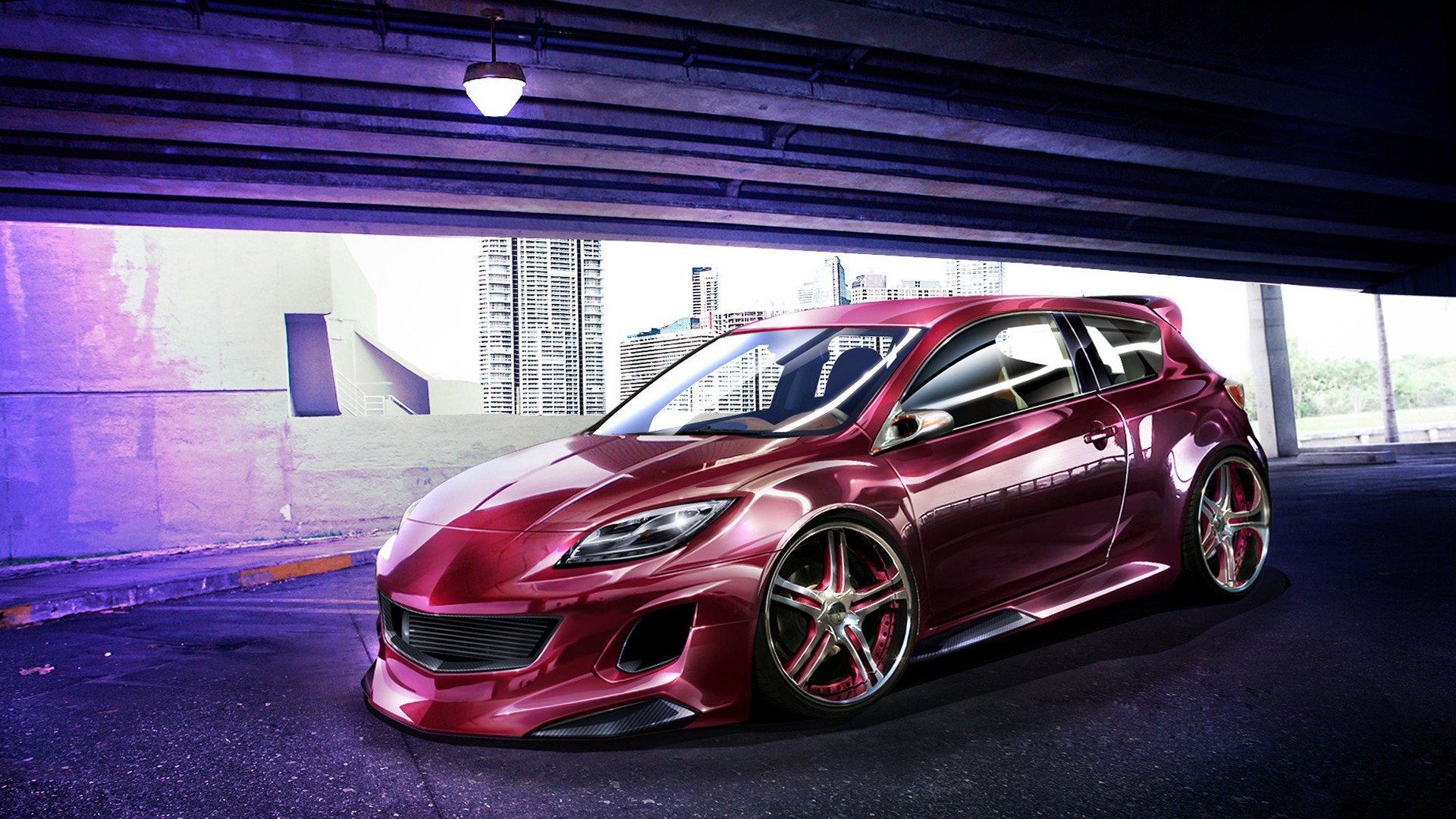 Розовый автомобиль