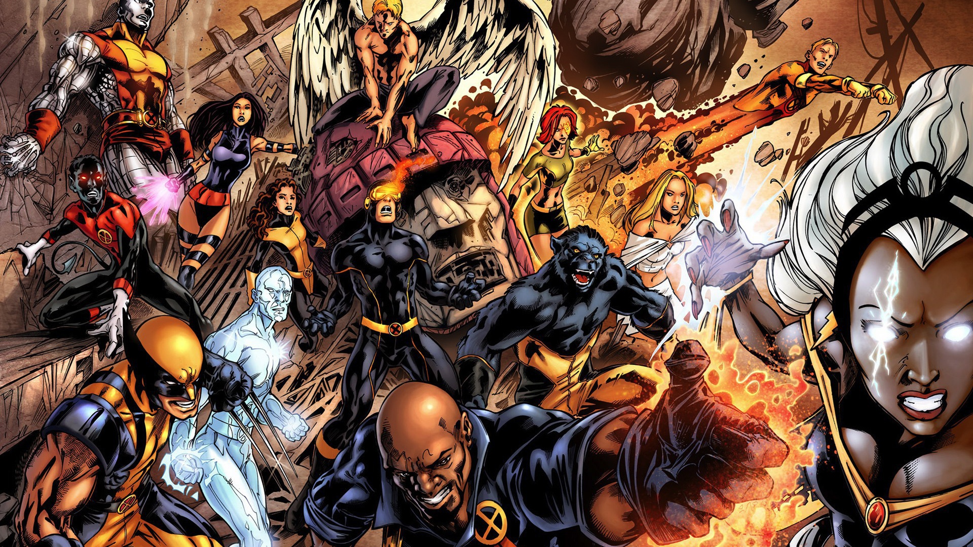 Люди Икс в середине боя