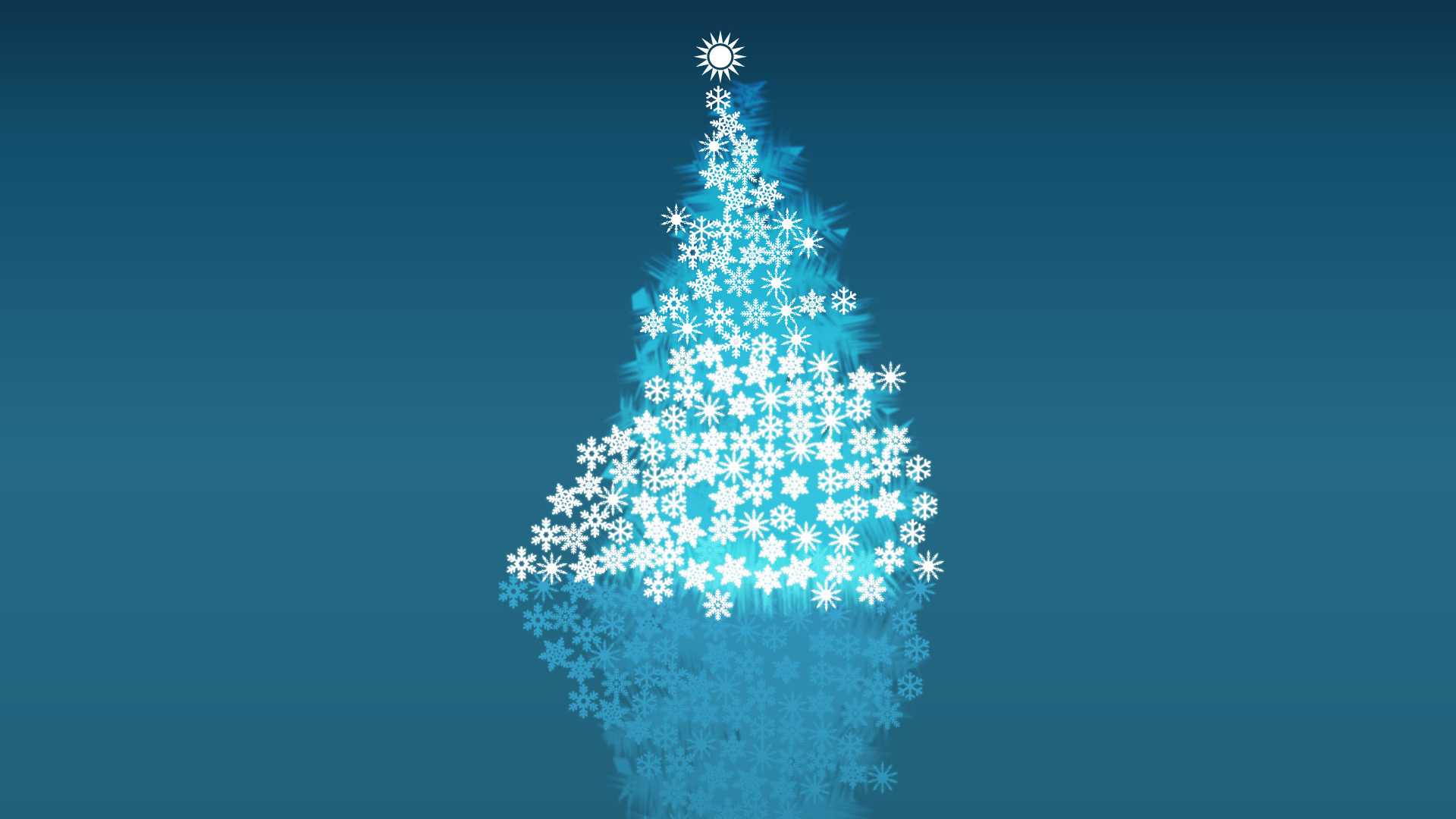 Ёлка из снежинок на рождество