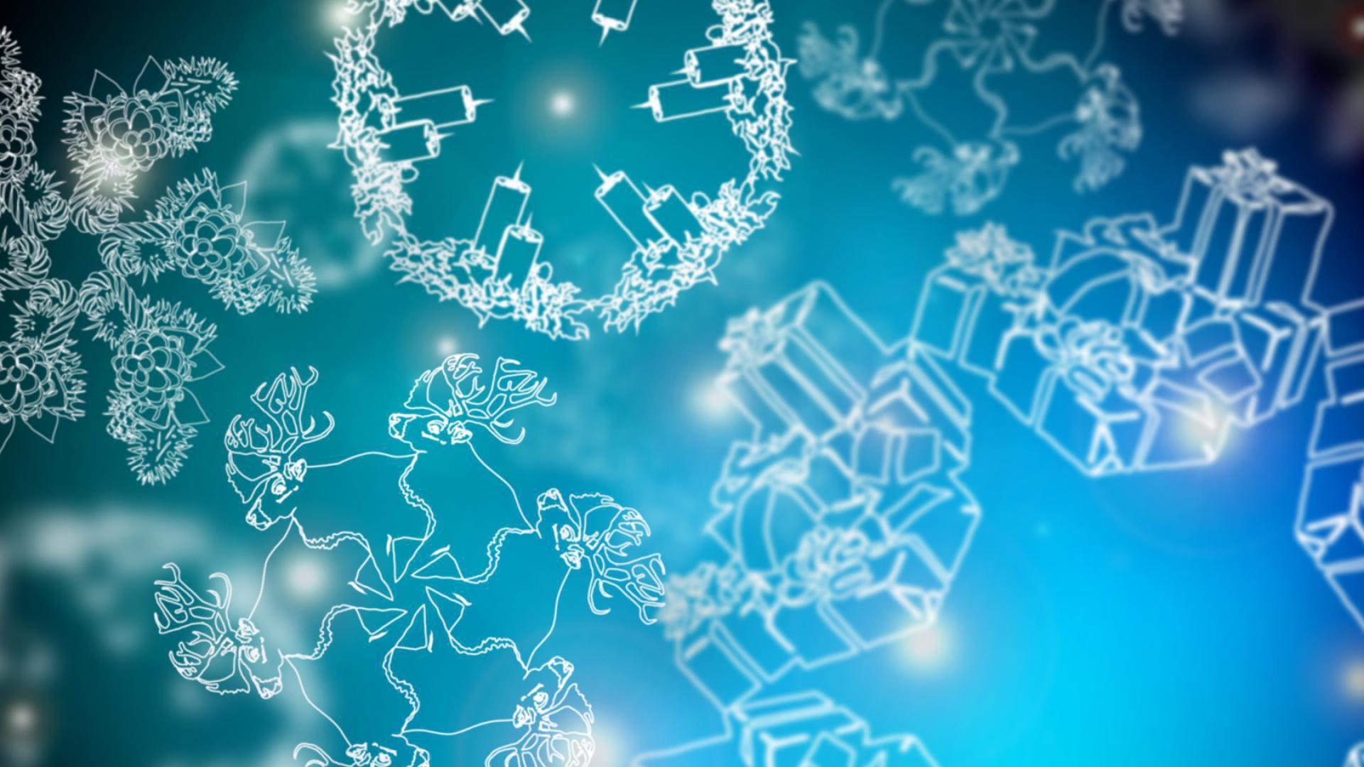 Картинка в голубо-белых тонах на рождество