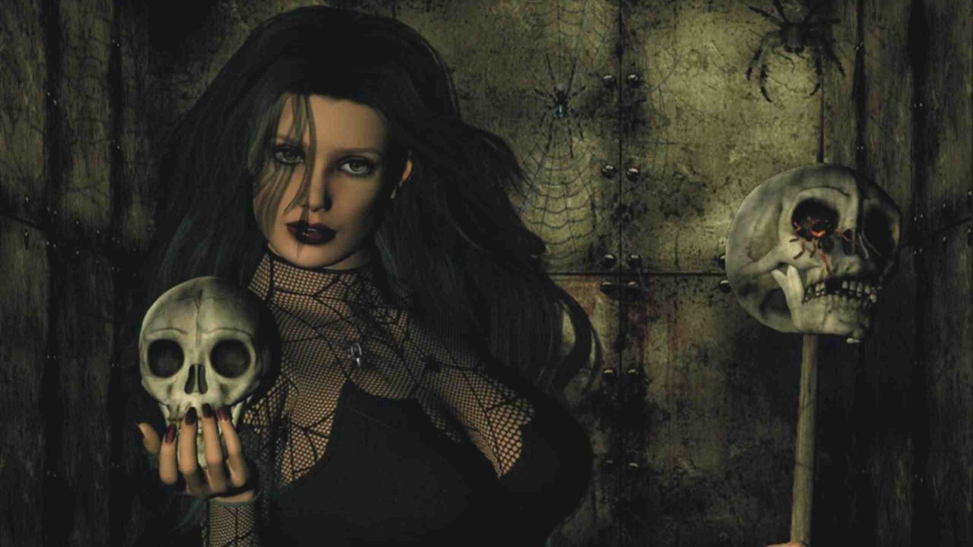 Девушка с черепом