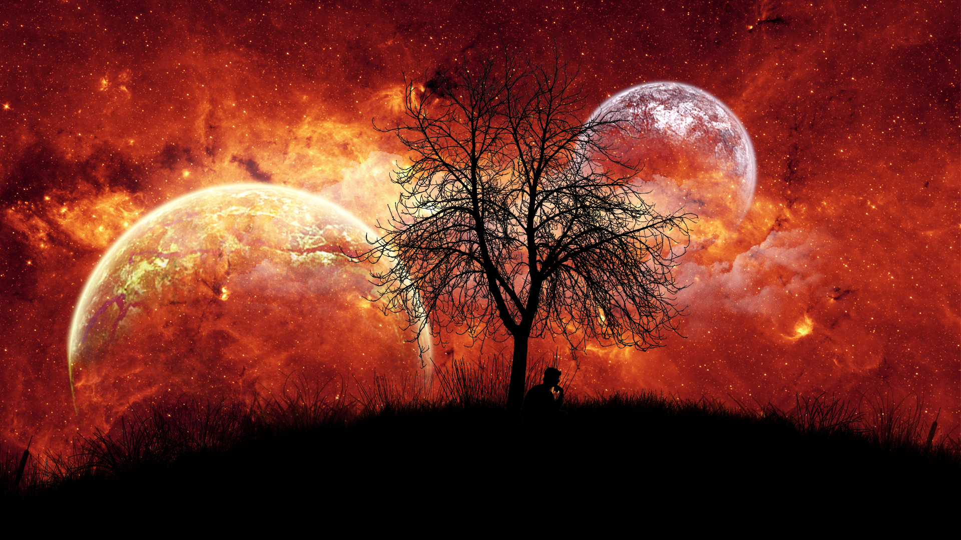 Человек под фантастическим небом