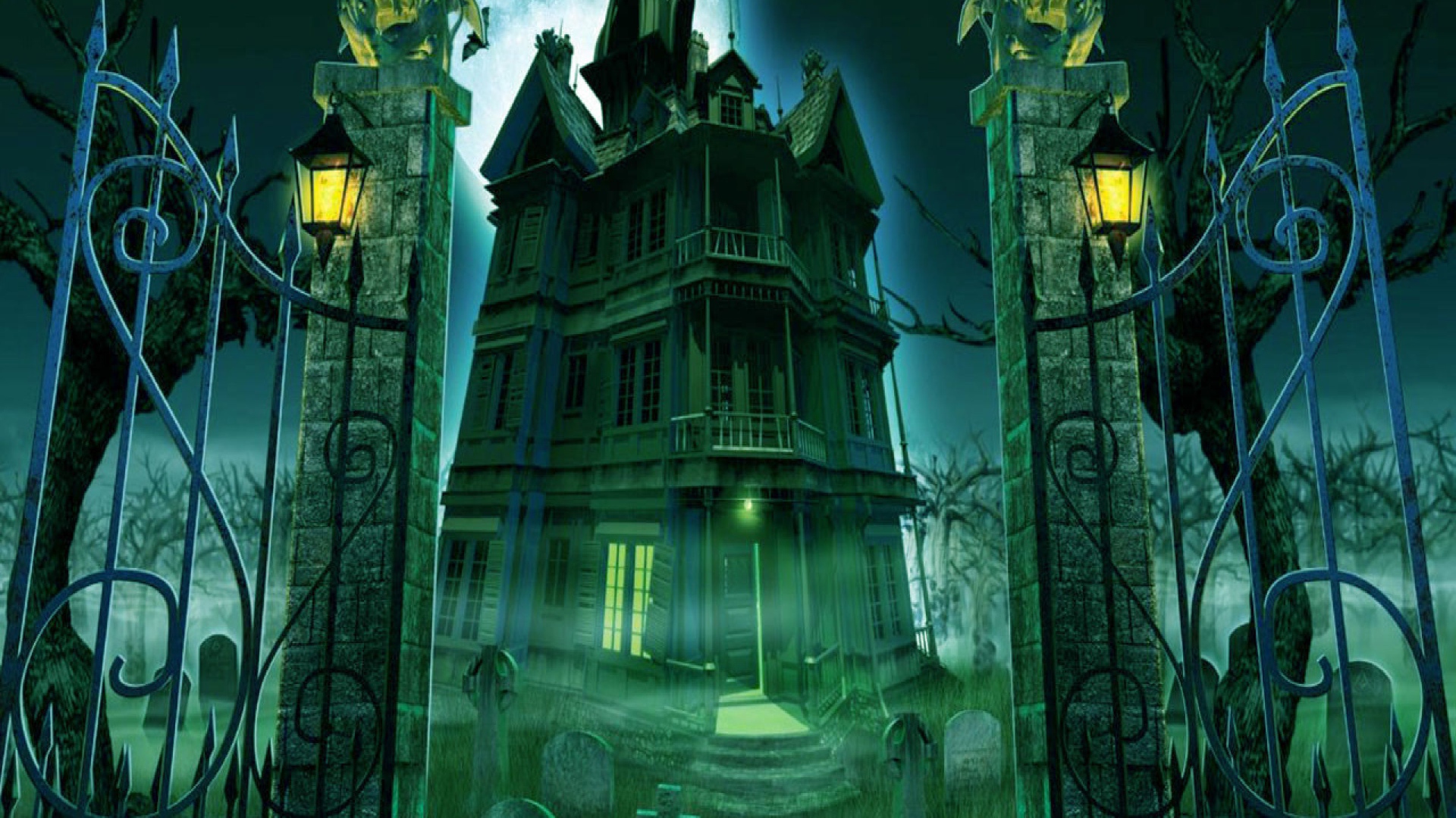 Хэллоуин кладбище и дом