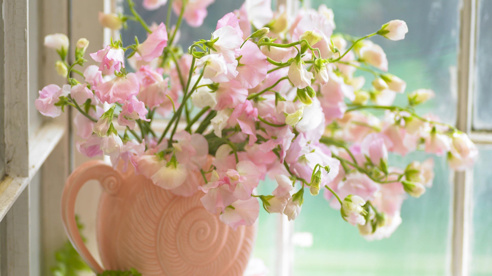 Розовые цветы в вазе