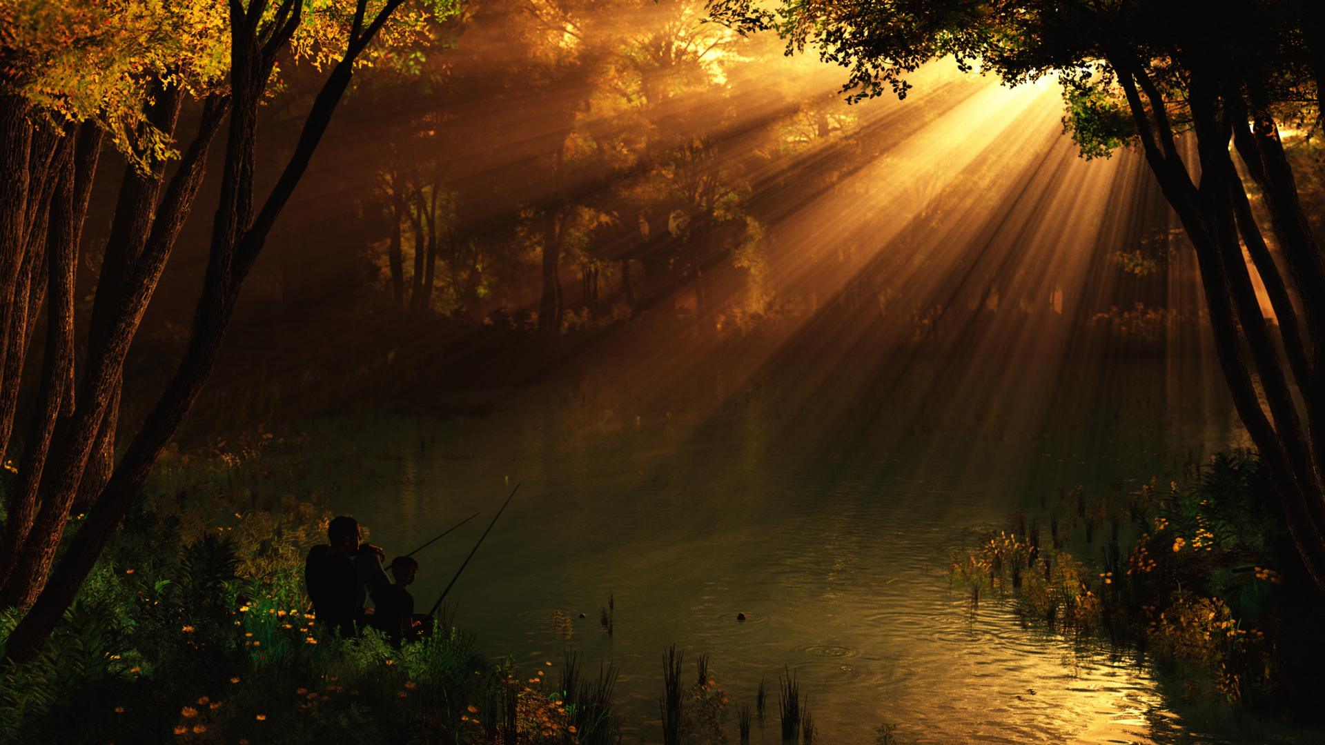 Рыбаки в солнечных лучах