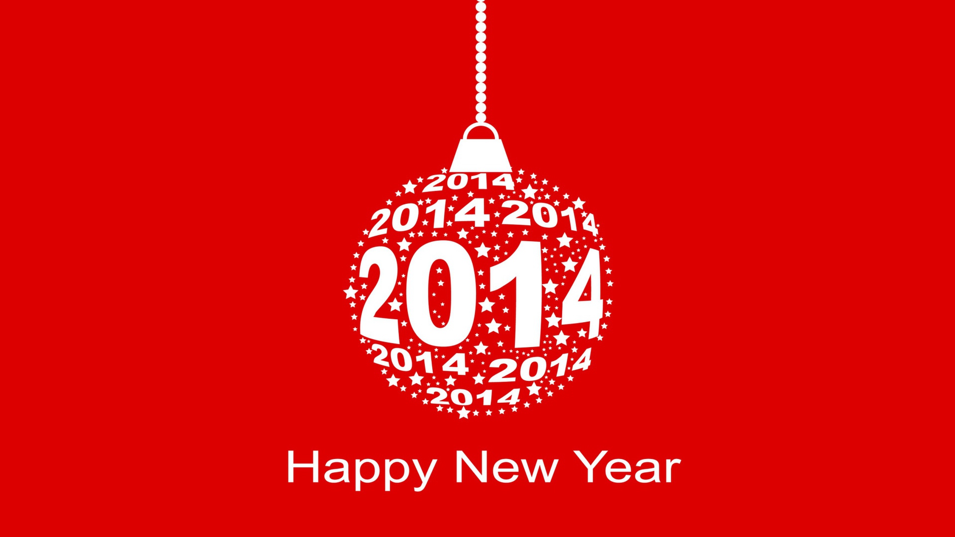 Счастливого Нового Года, красно-белый рисунок