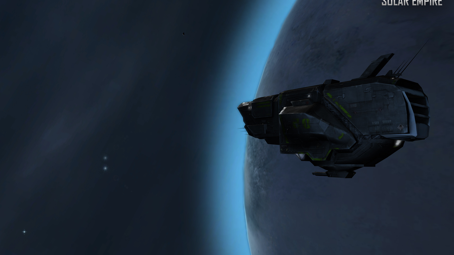 Космический корабль летит вокруг планеты