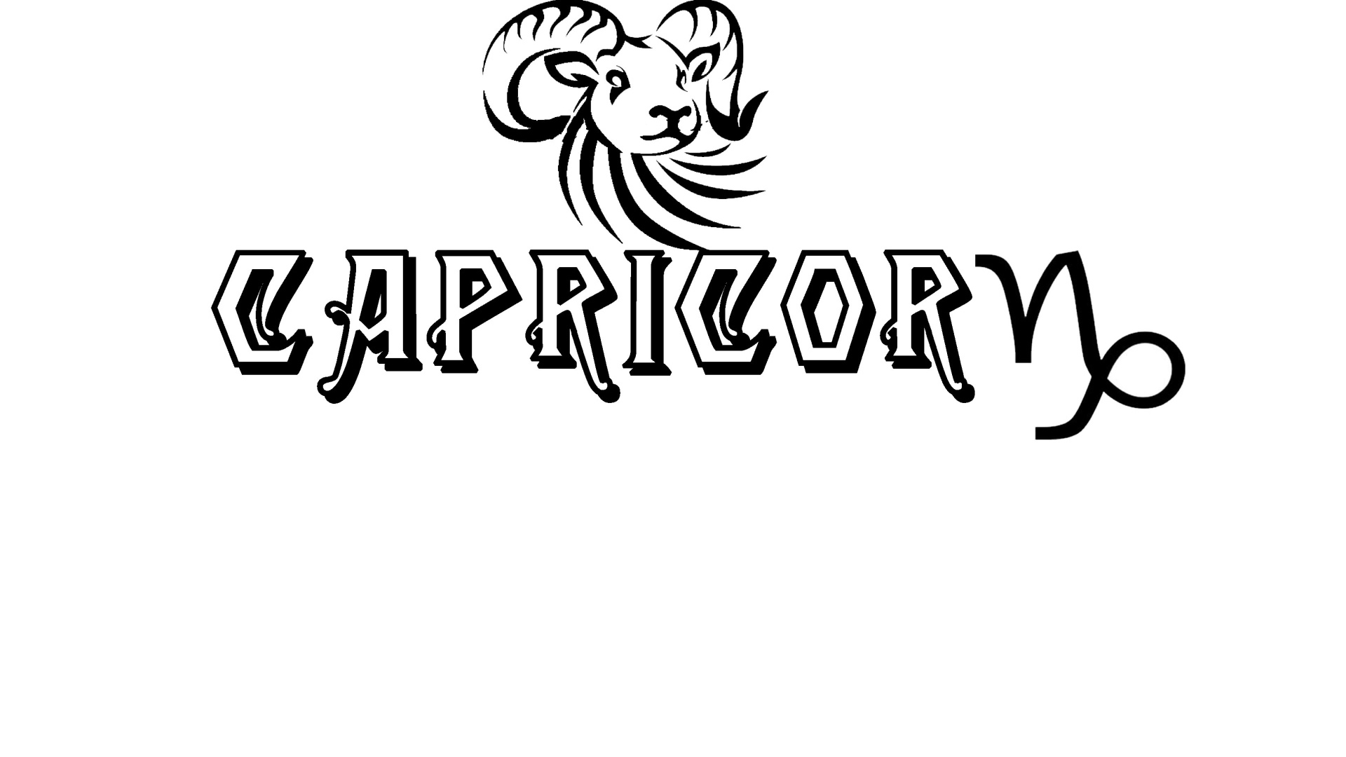 Козерог на белом фоне