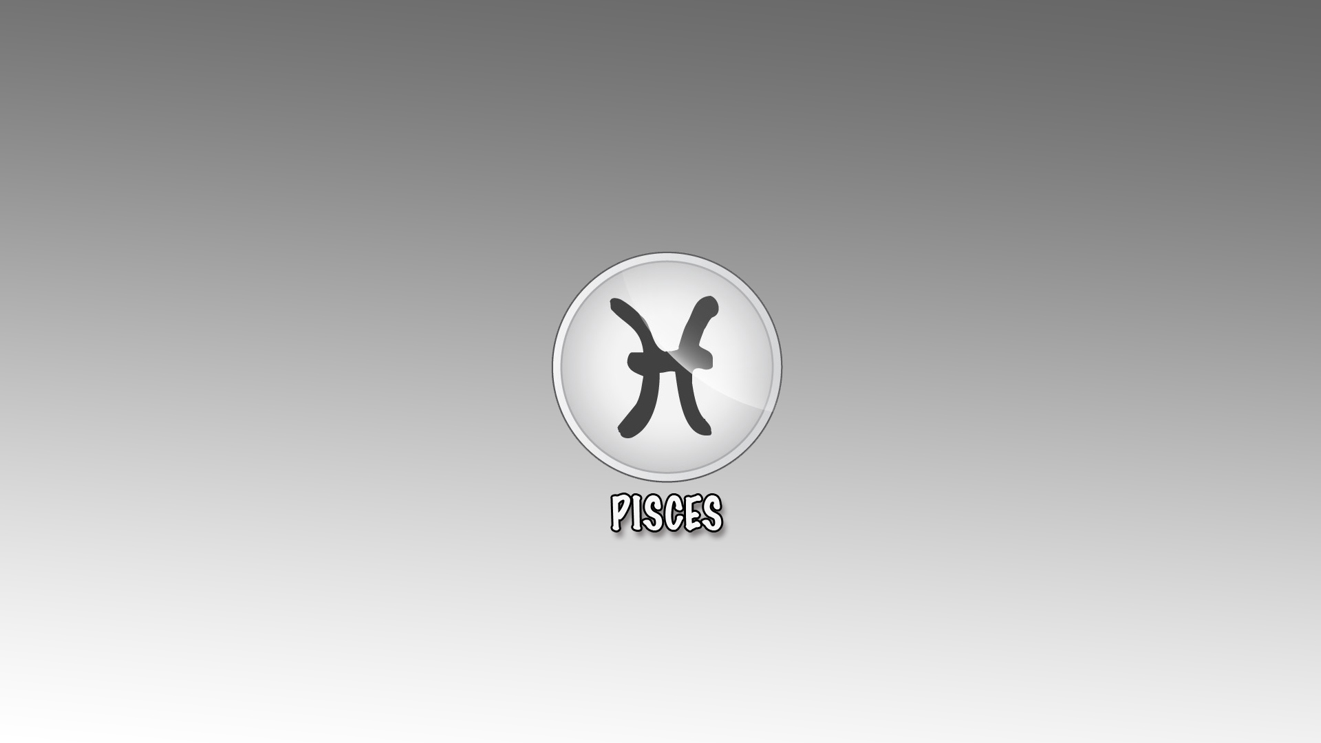 Знак рыбы на сером фоне