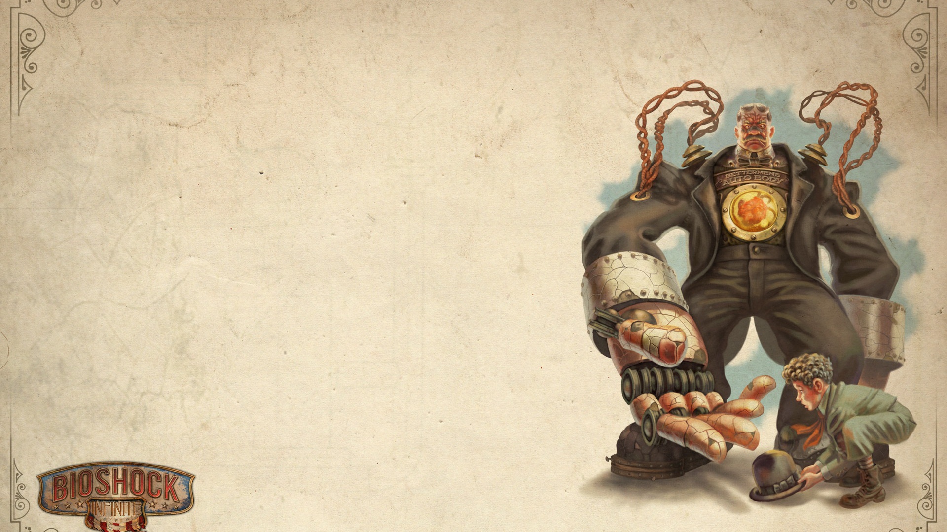 Bioshock Infinite: киборг и мальчик