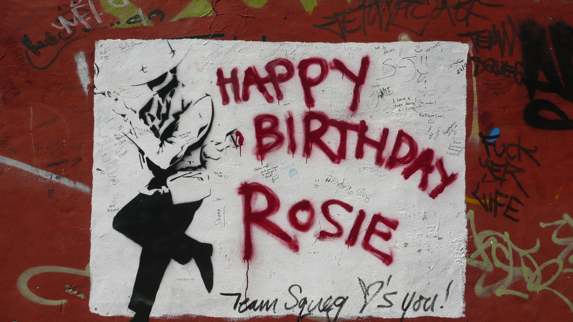 Граффити, с днём рождения, Роузи