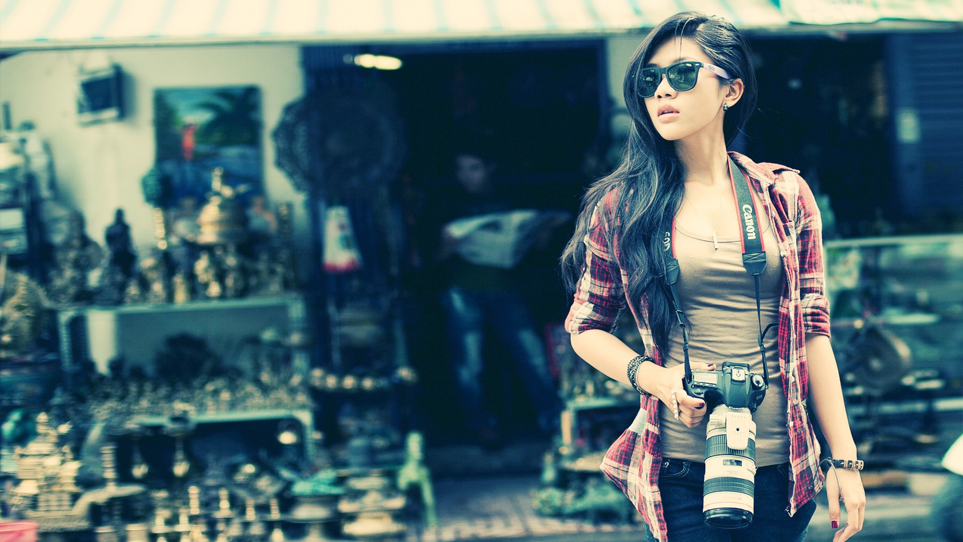 Кореянка, причёска swag