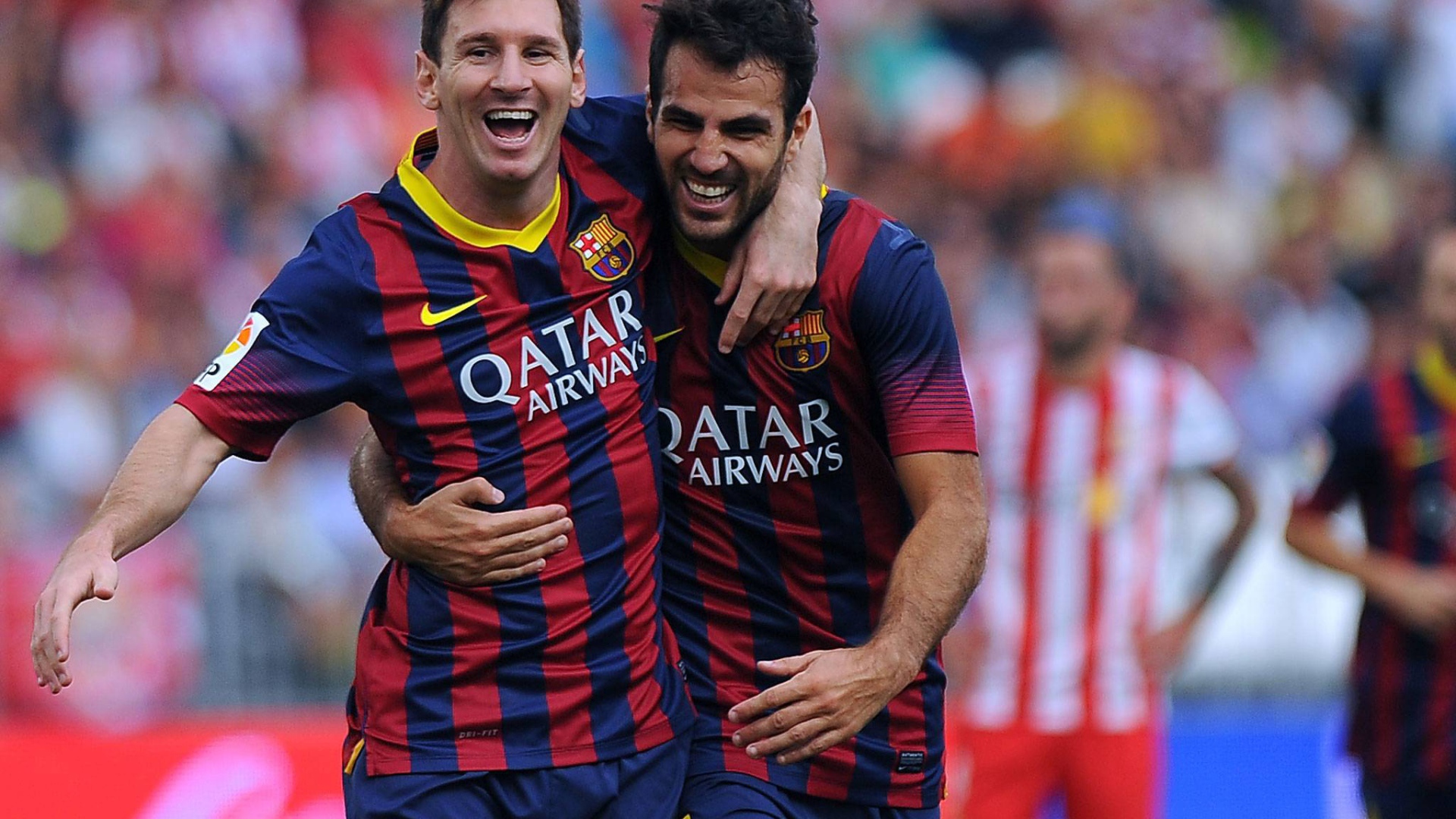  Футболисты Барселоны Франсеск Фабрегас и Лионель Месси