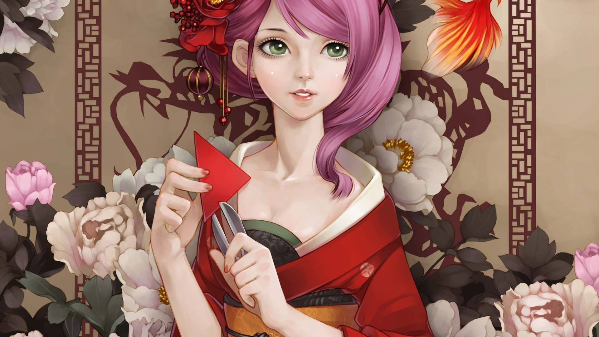 Девушка с розовыми волосами