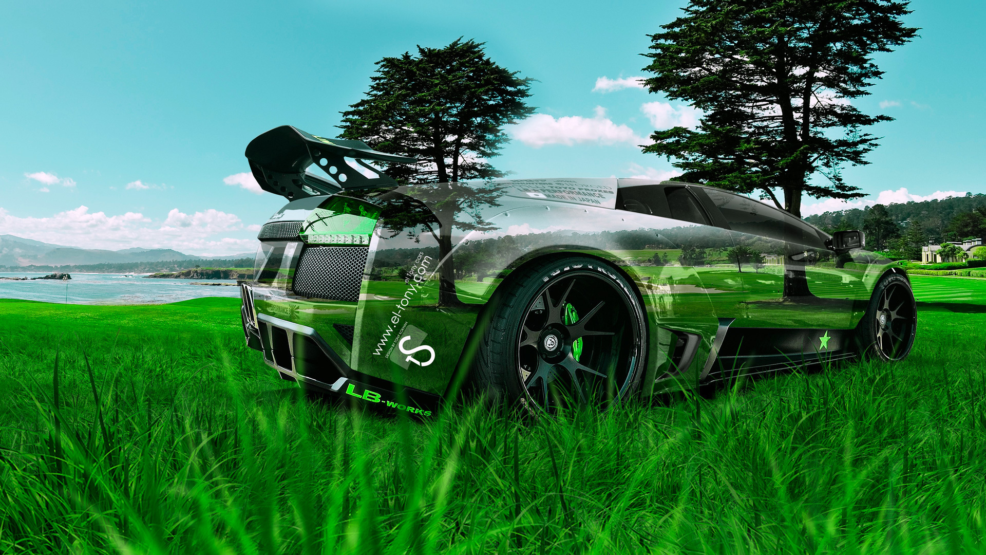 Lamborghini Murcielago в траве