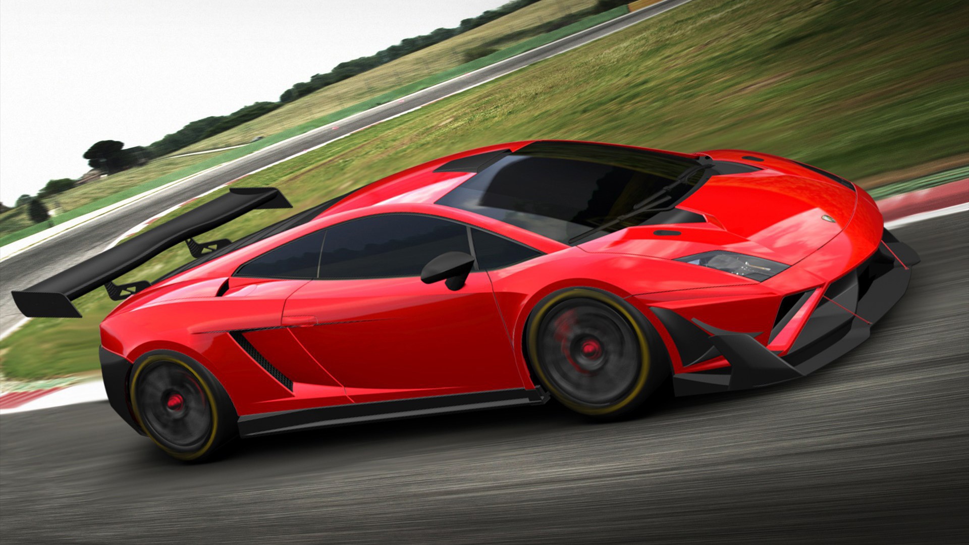 Красный Lamborghini Gallardo GT3 а2