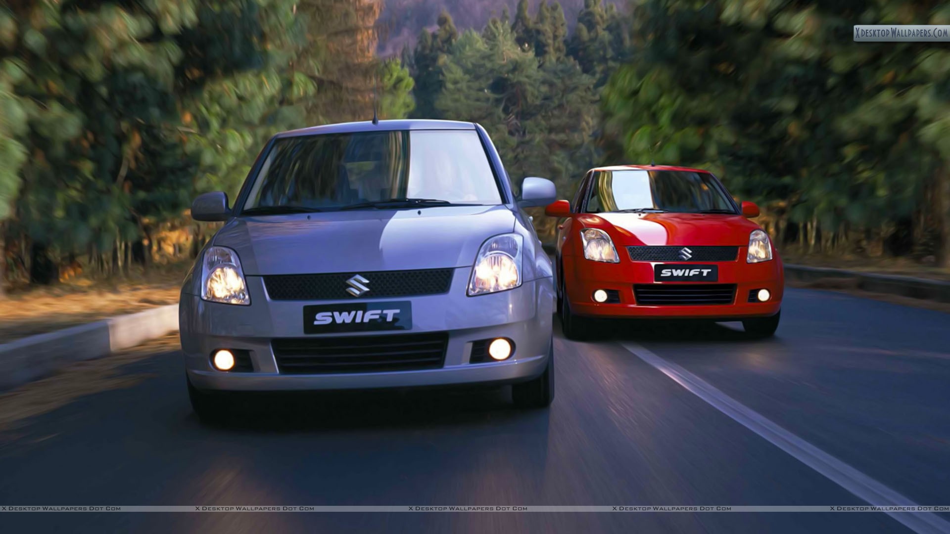 Автомобиль Suzuki Swift на дороге