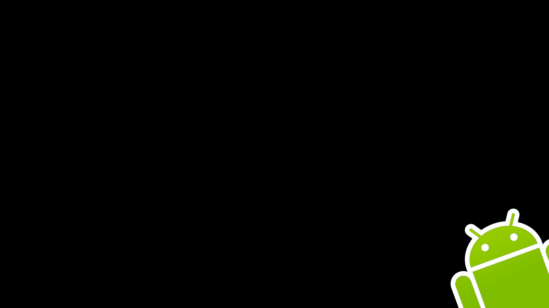 Черные обои с андроидом