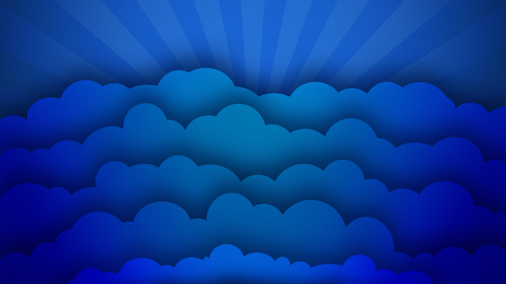 Синие лучи и облака
