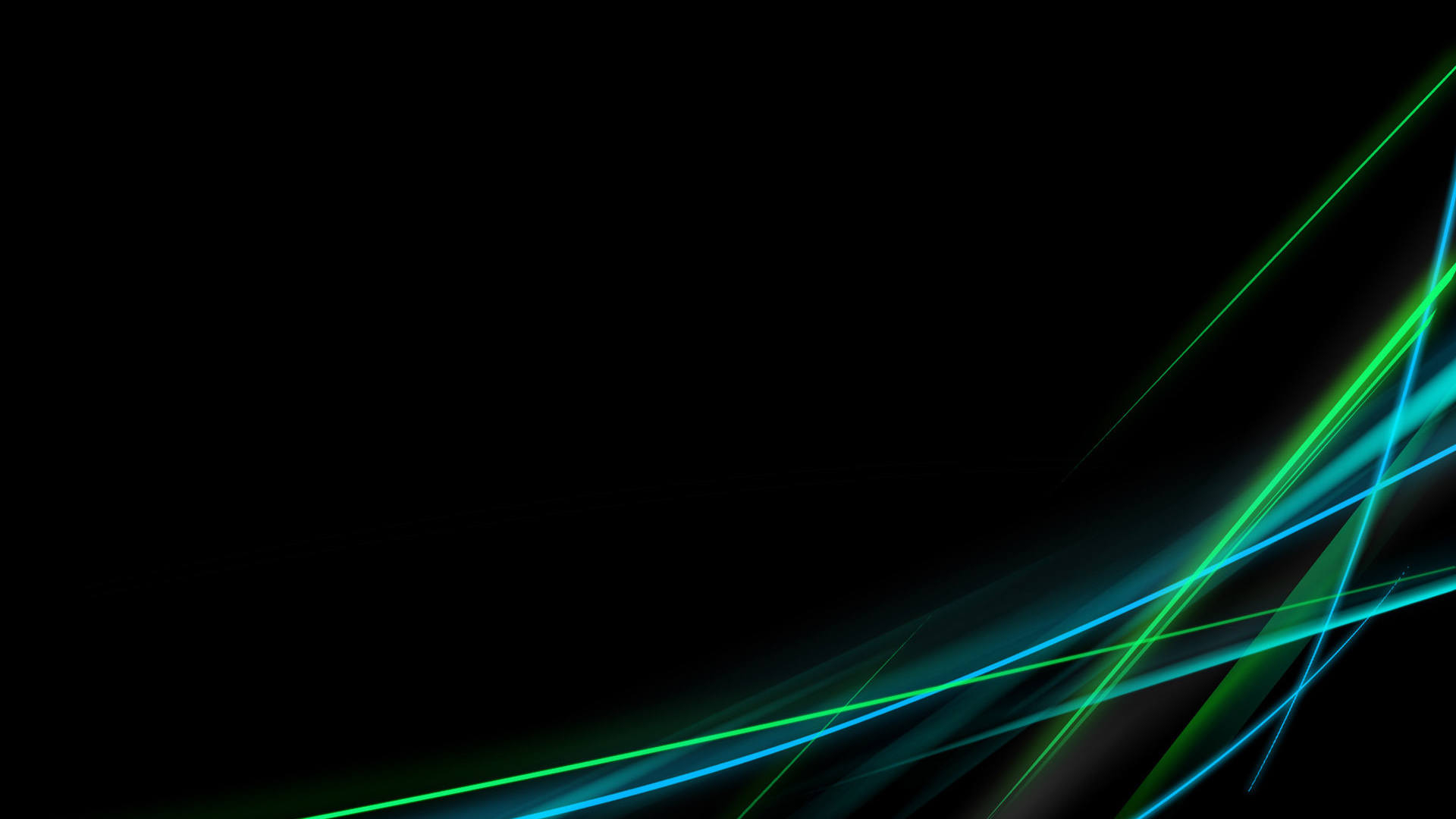 Зеленые волны на черных обоях