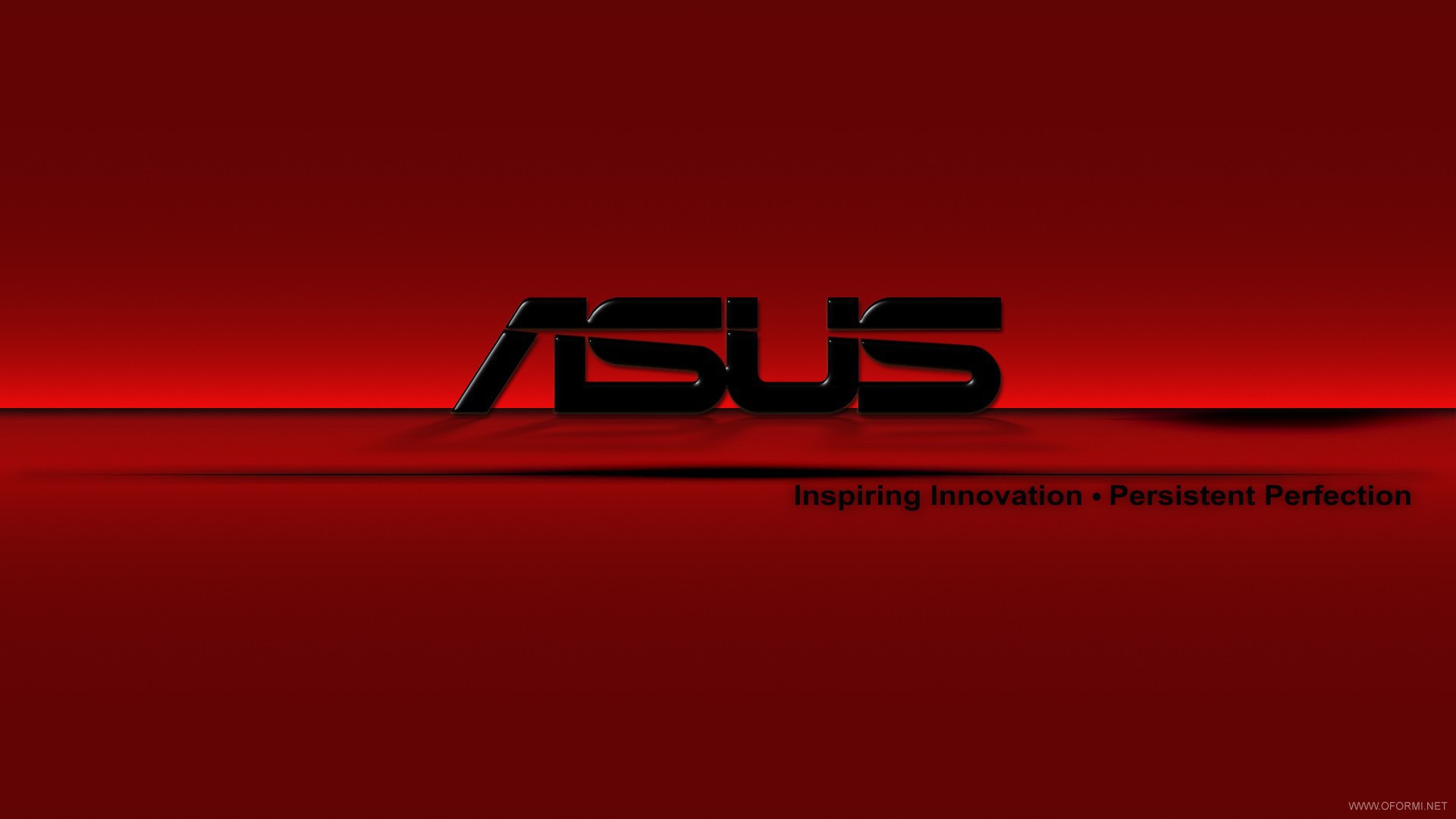 Логотип ASUS на красном фоне