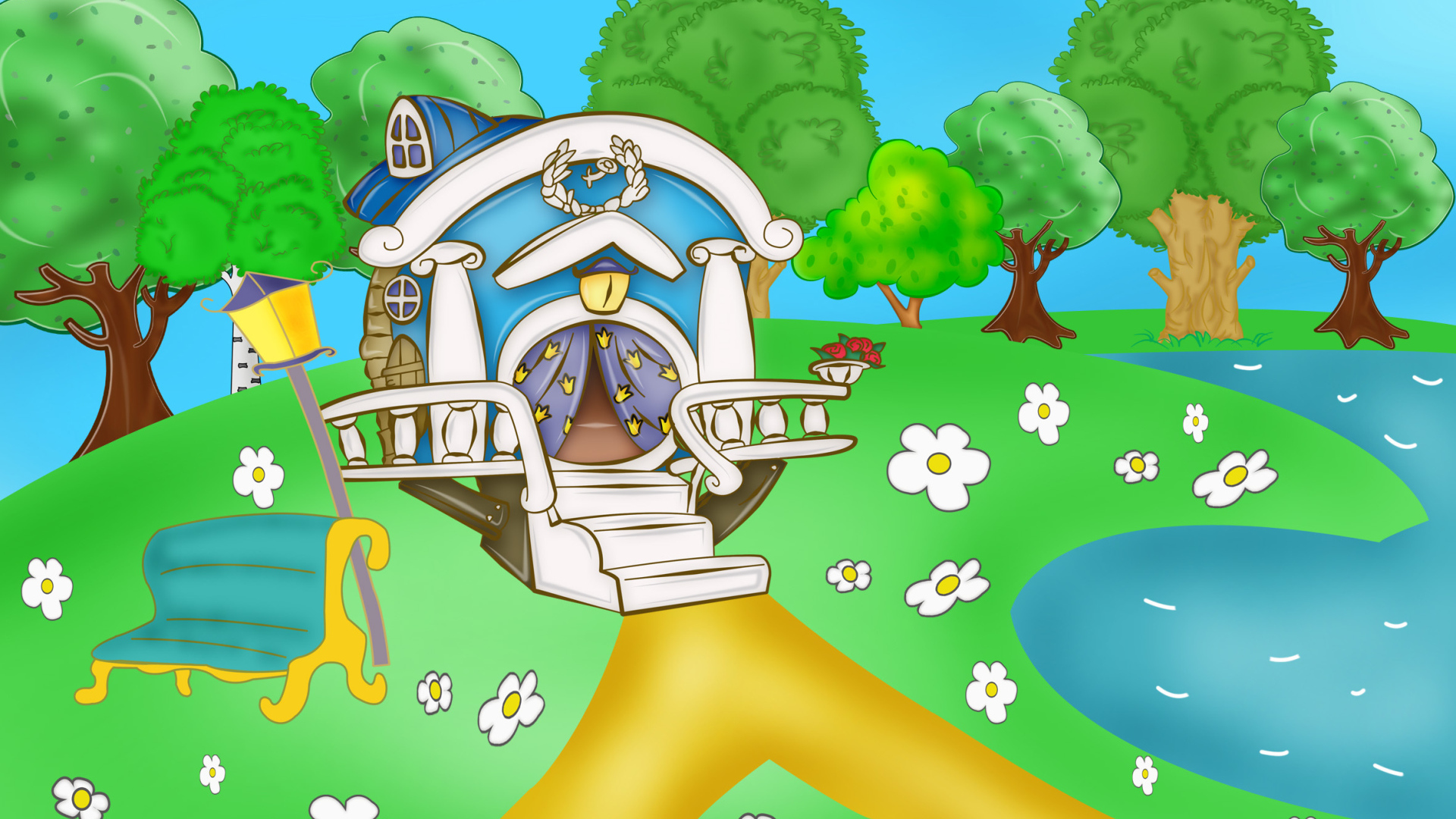 Домик в мультфильме Смешарики