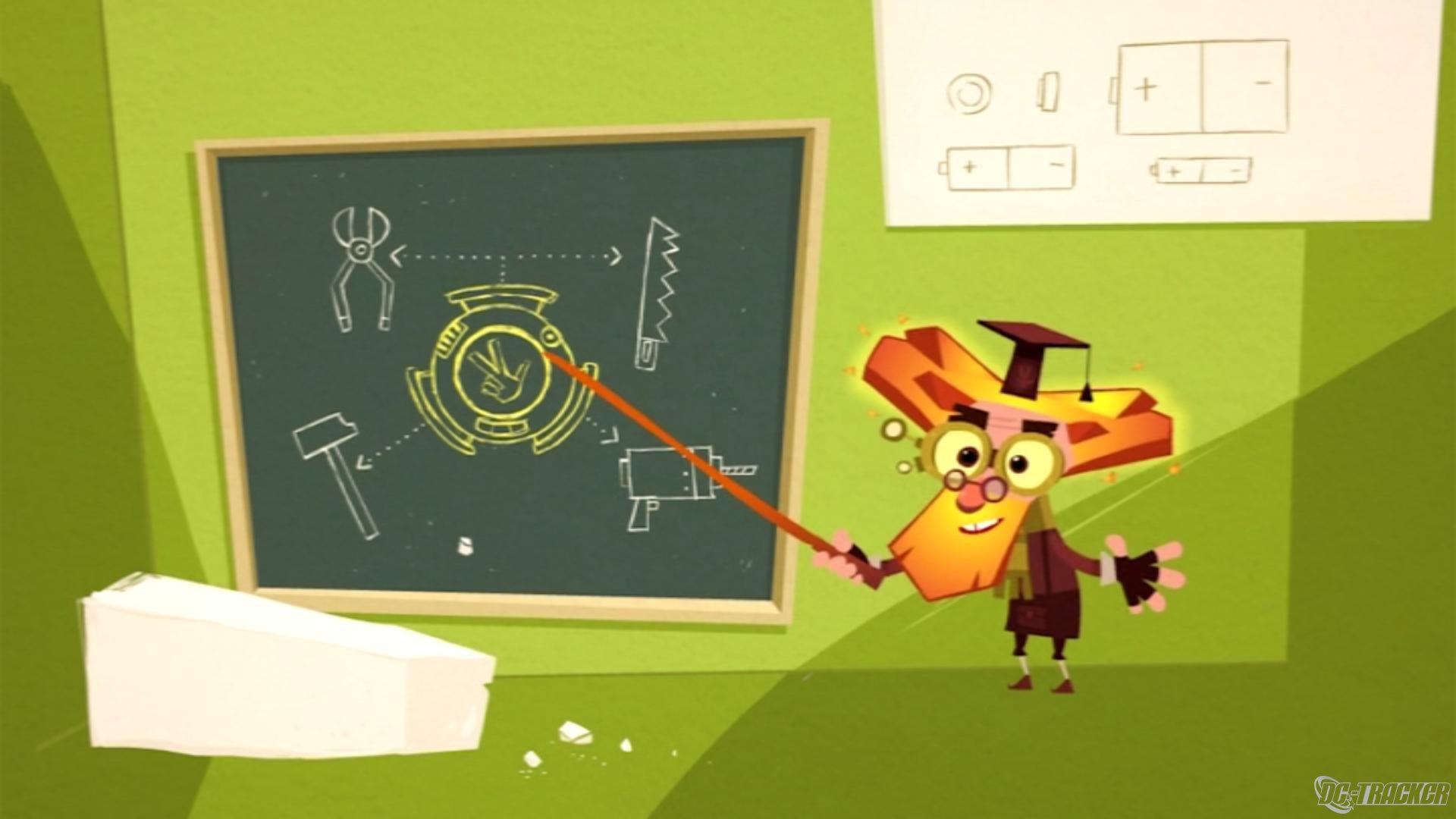 Фиксик показывает на чертеж