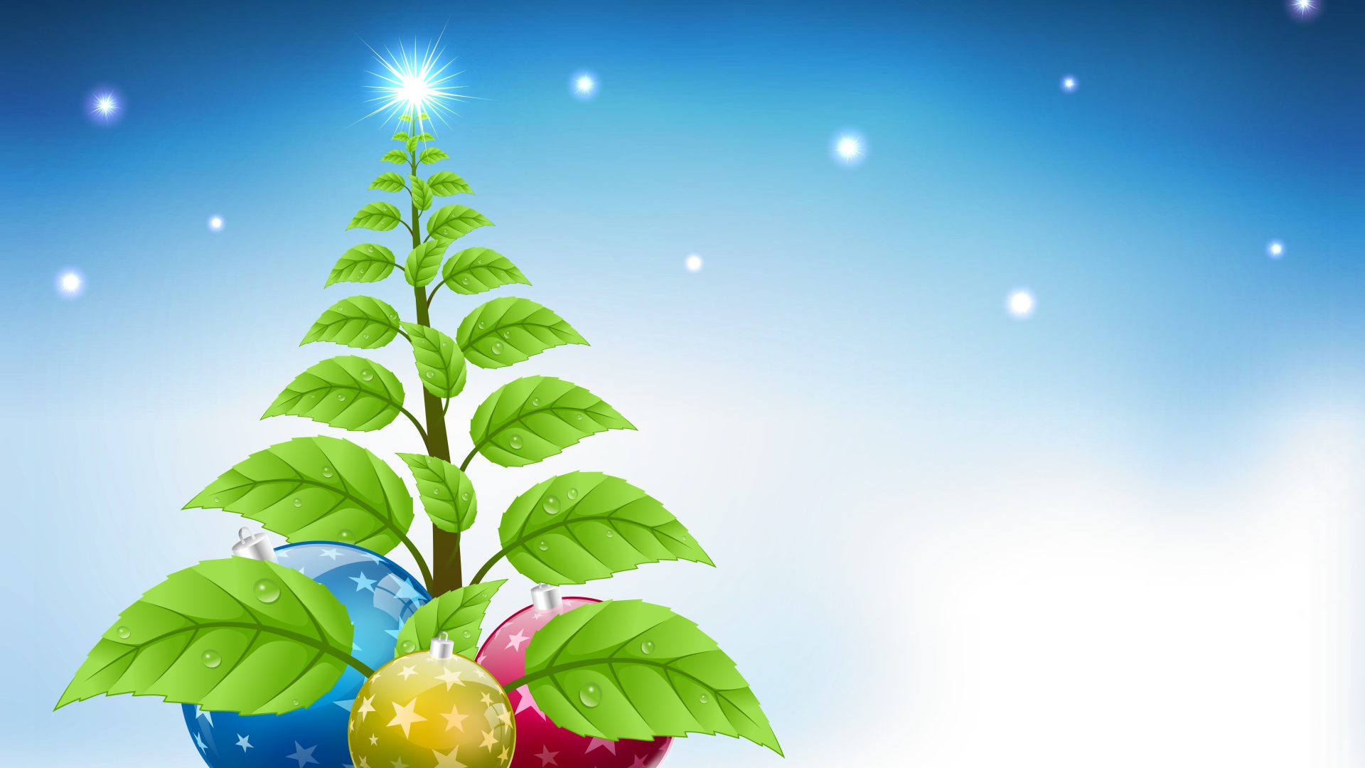 Елка с листьями