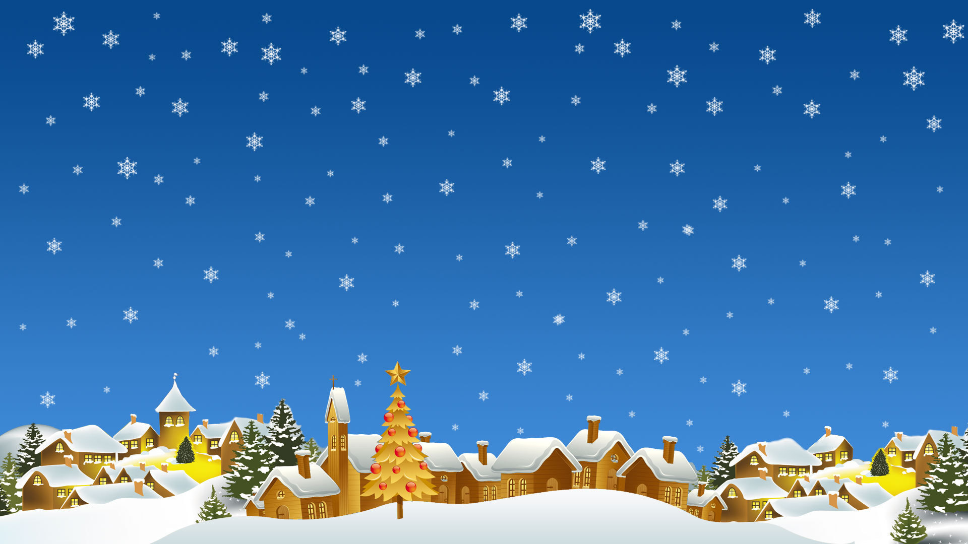 Снежная зима на Рождество