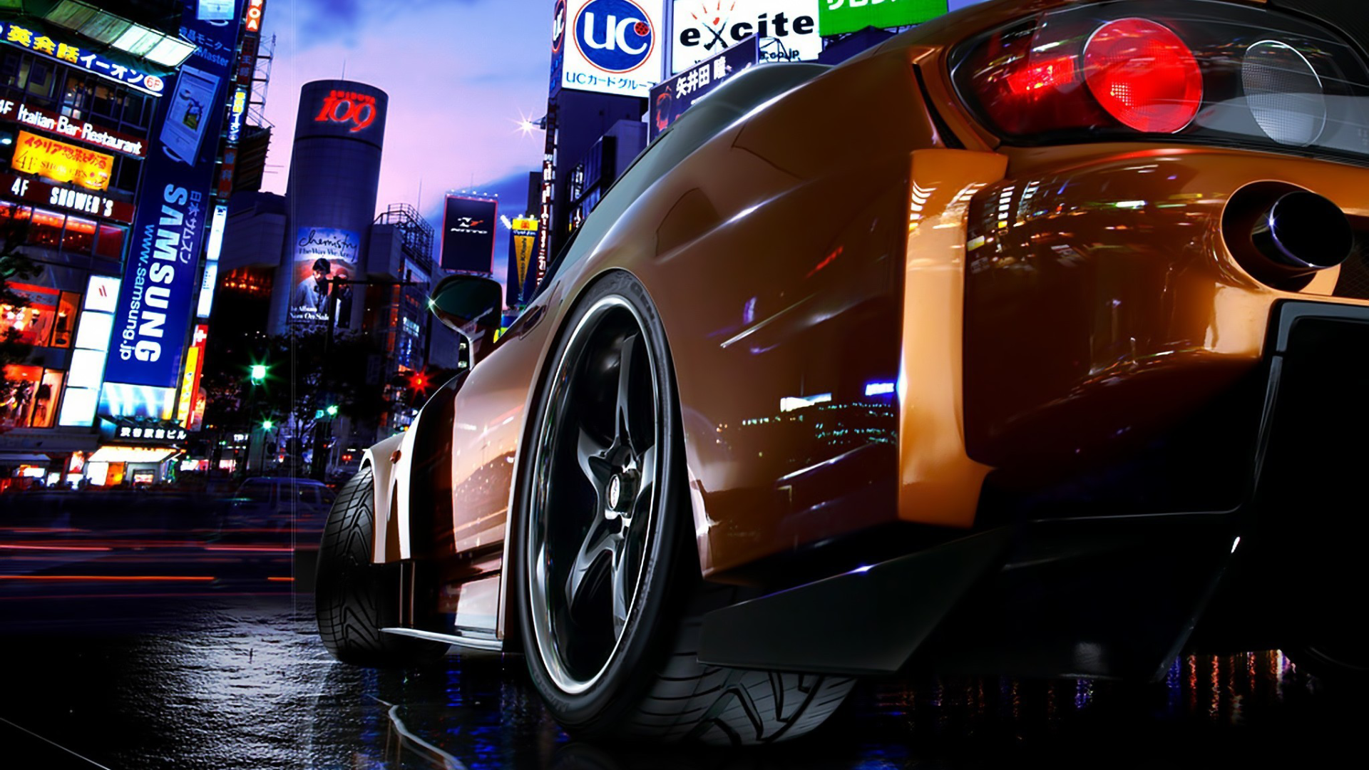 Ночной город в Японии