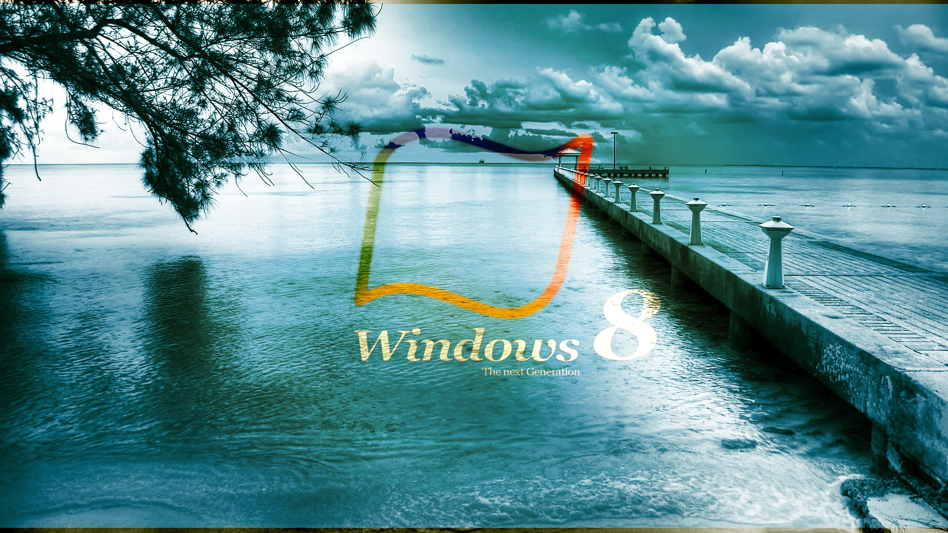 Windows 8 на фоне моря