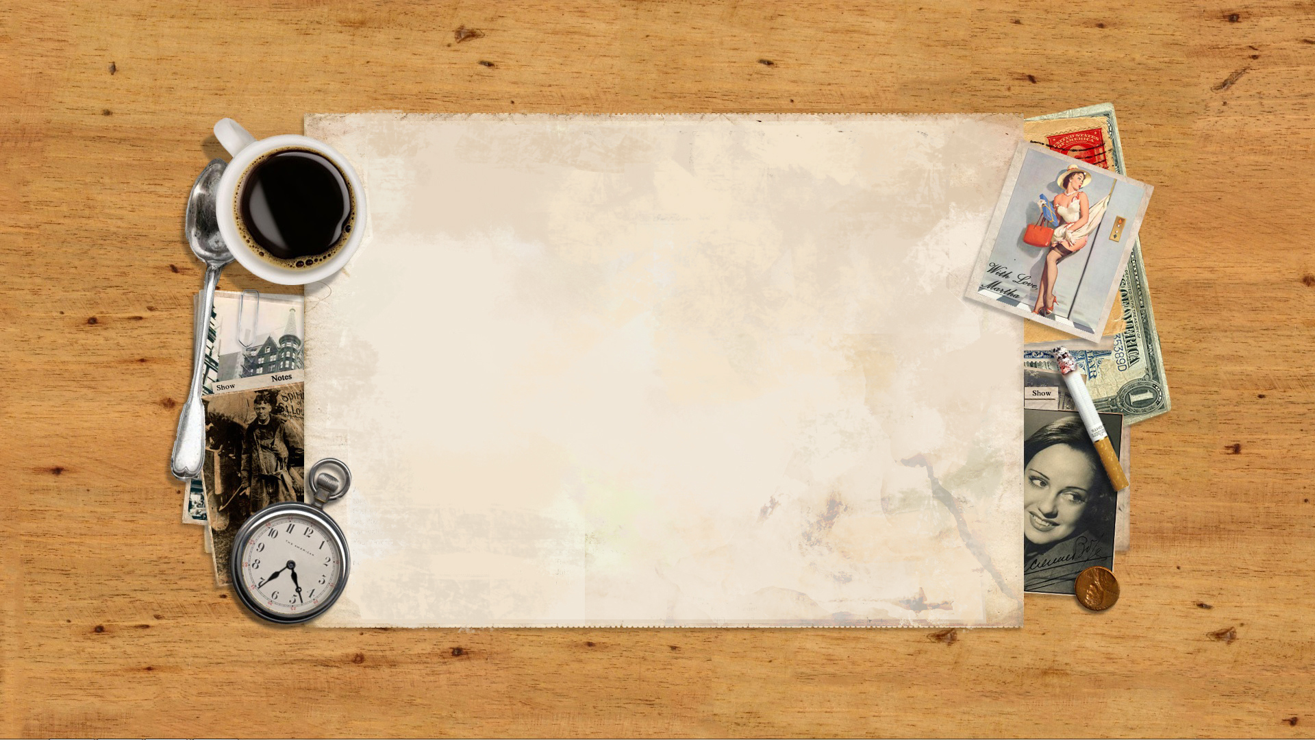 Кофе часы и сигарета