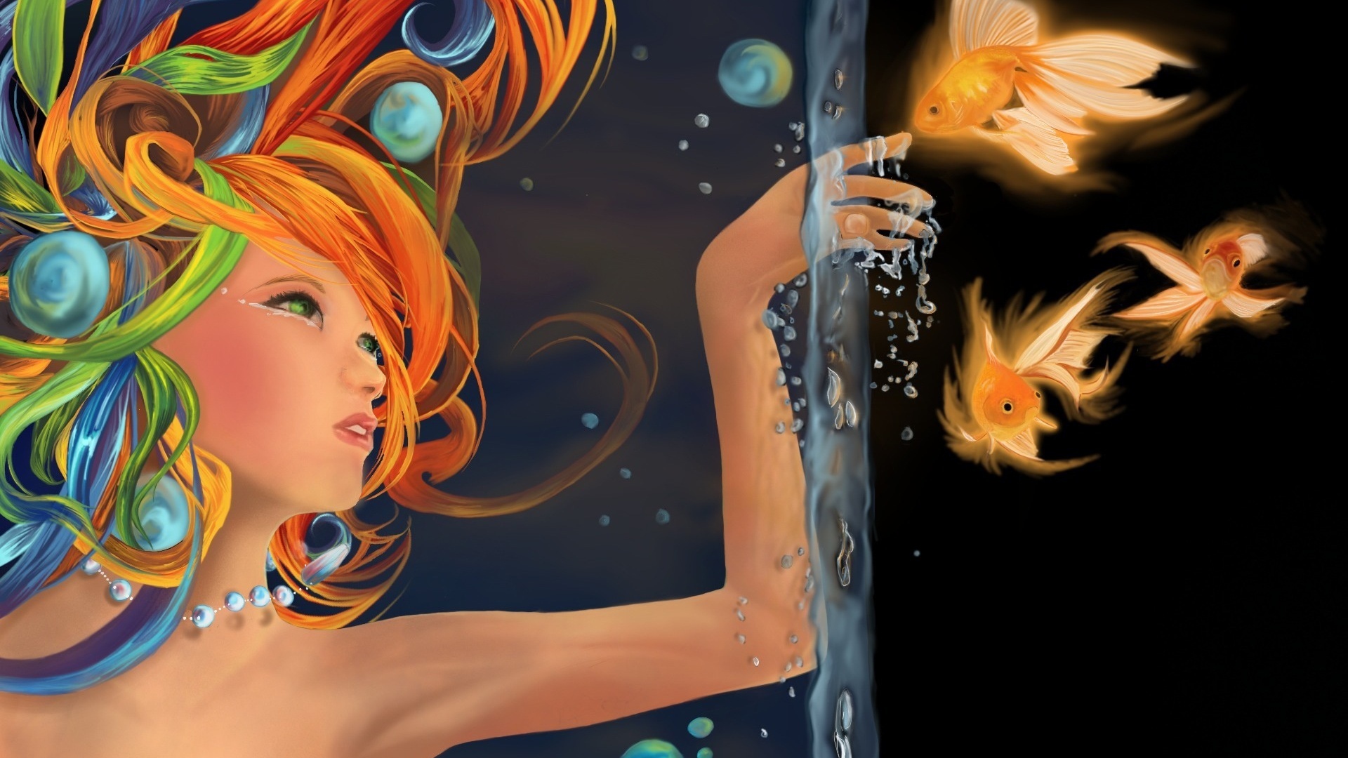 Русалка в аквариуме