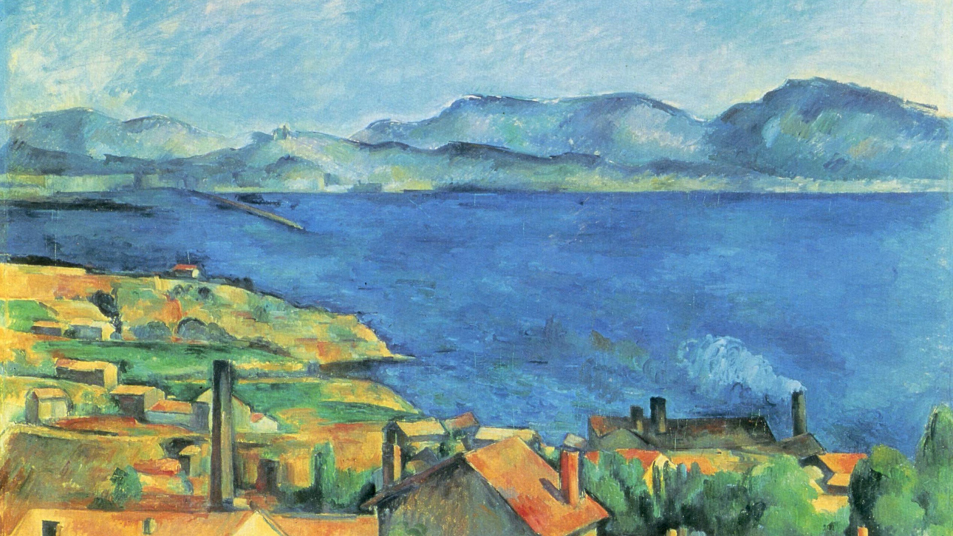 Картина Сезанна - Желтый город