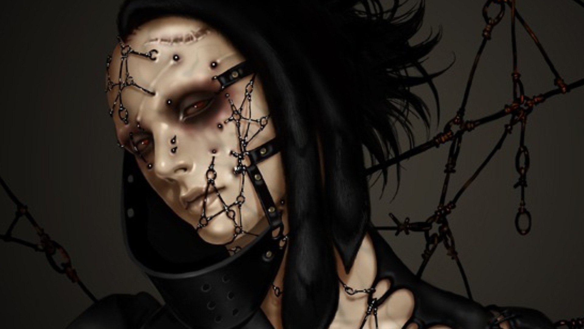 Фантастический пирсинг на лице