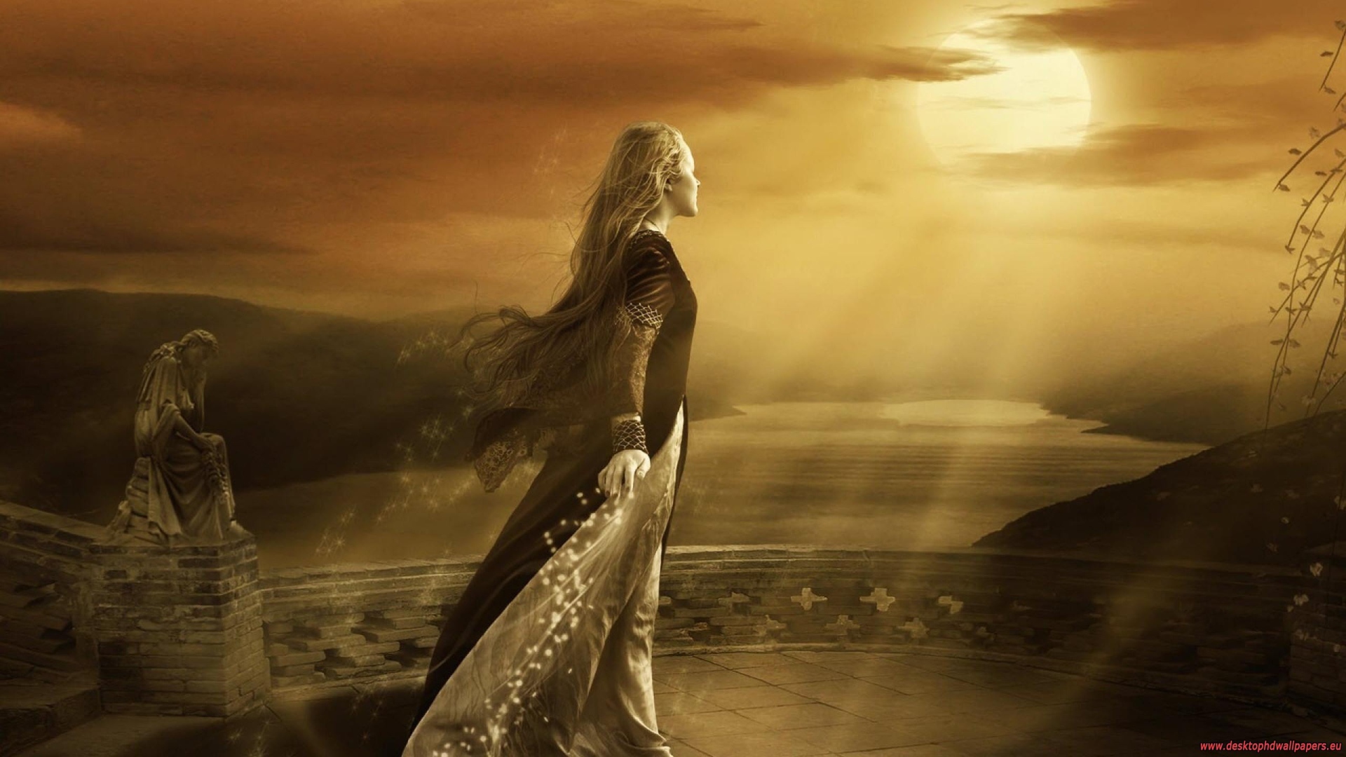 Девушка в лучах солнца