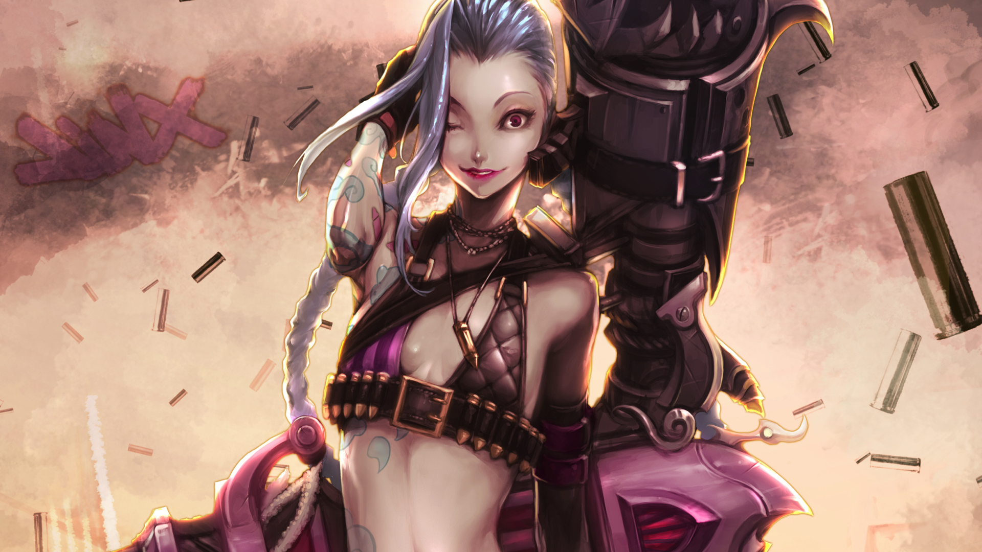 Пушка в руках девушки