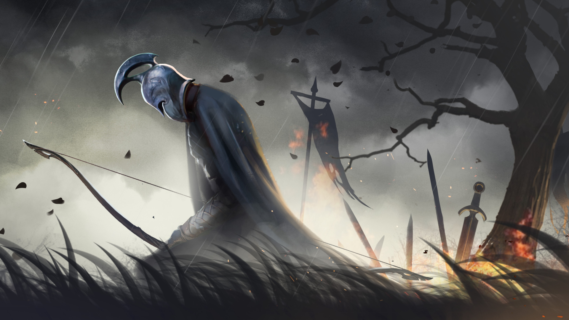 Воин на коленях