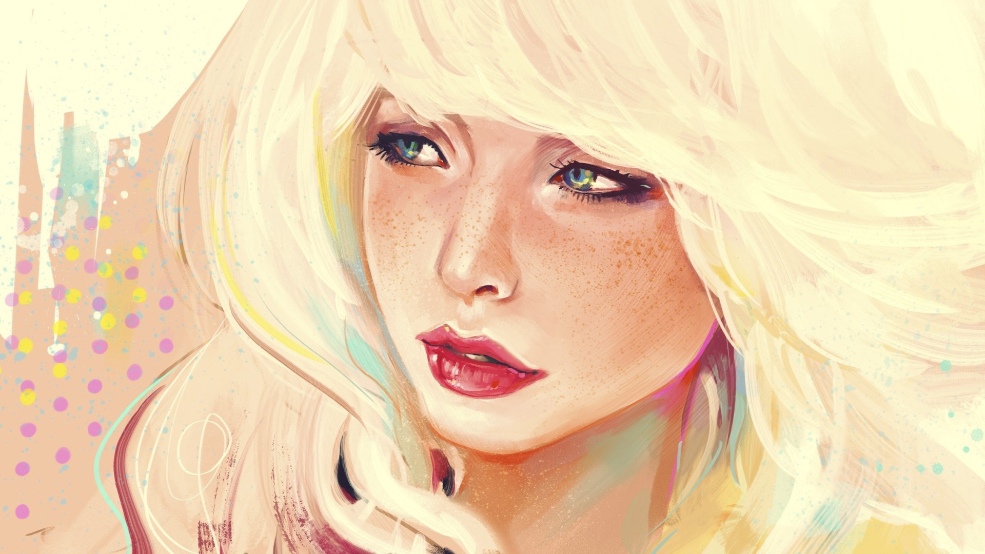 Рисунок девушки с веснушками