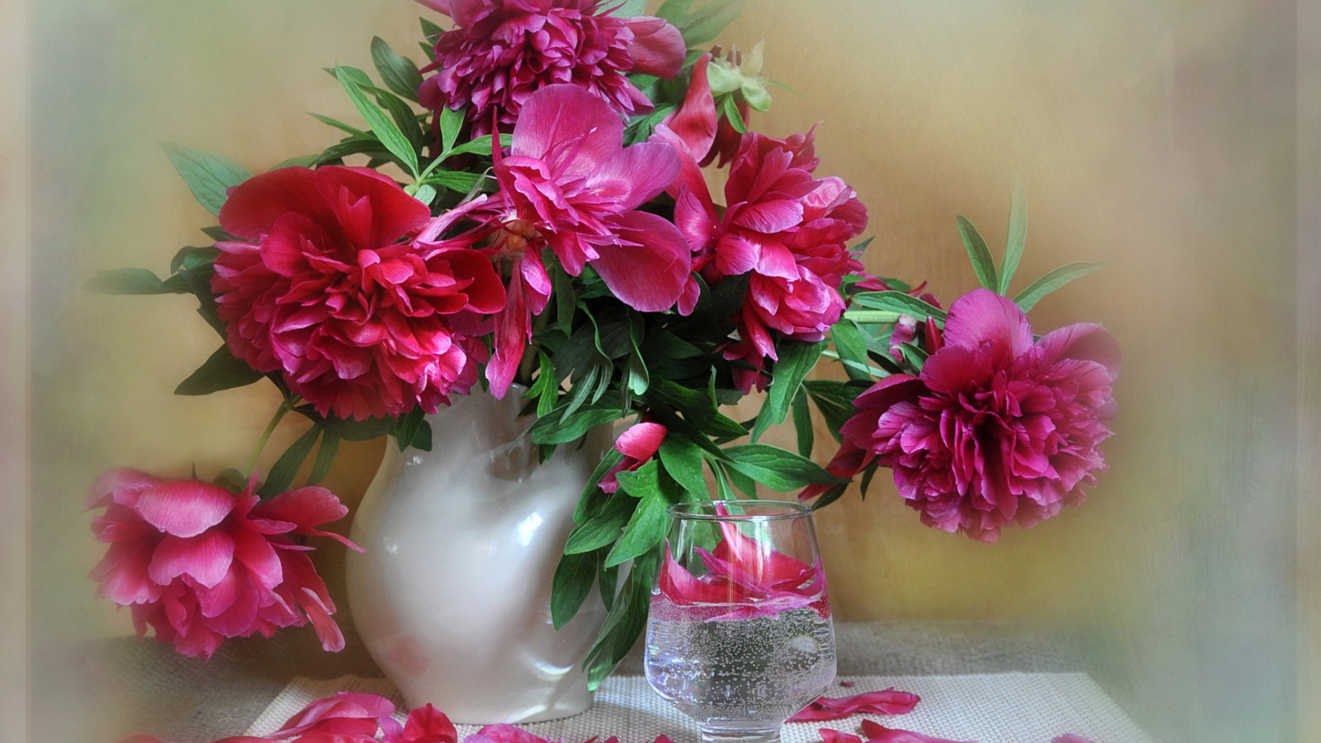 Красивые цветы пионы в вазе