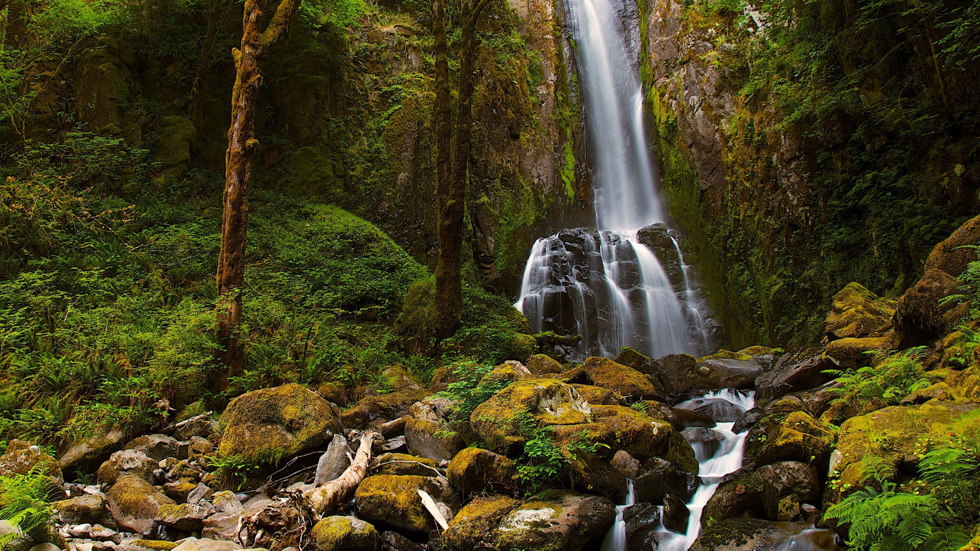 Водопад со скалы