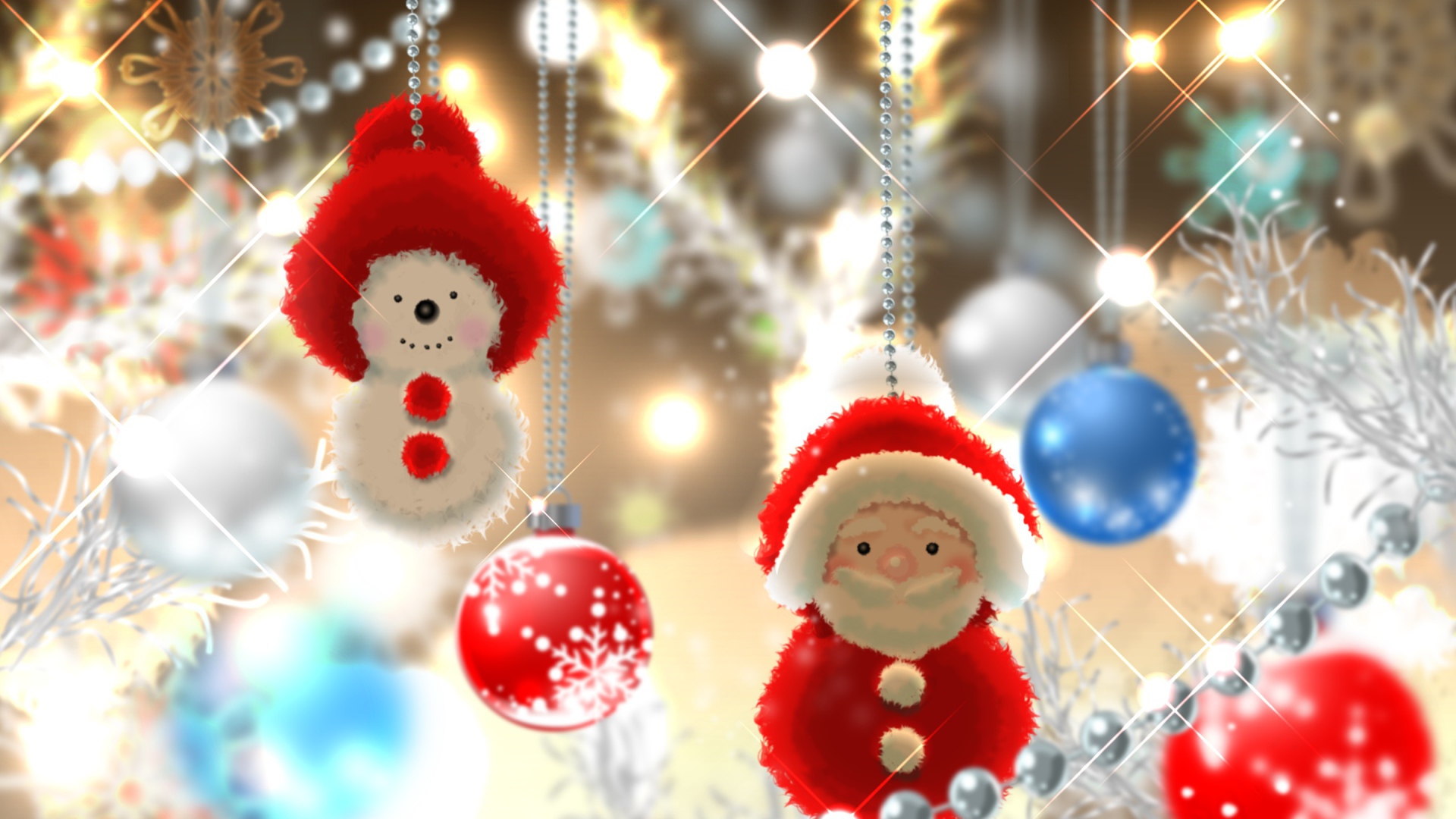 Игрушки Дед Мороз и снеговик