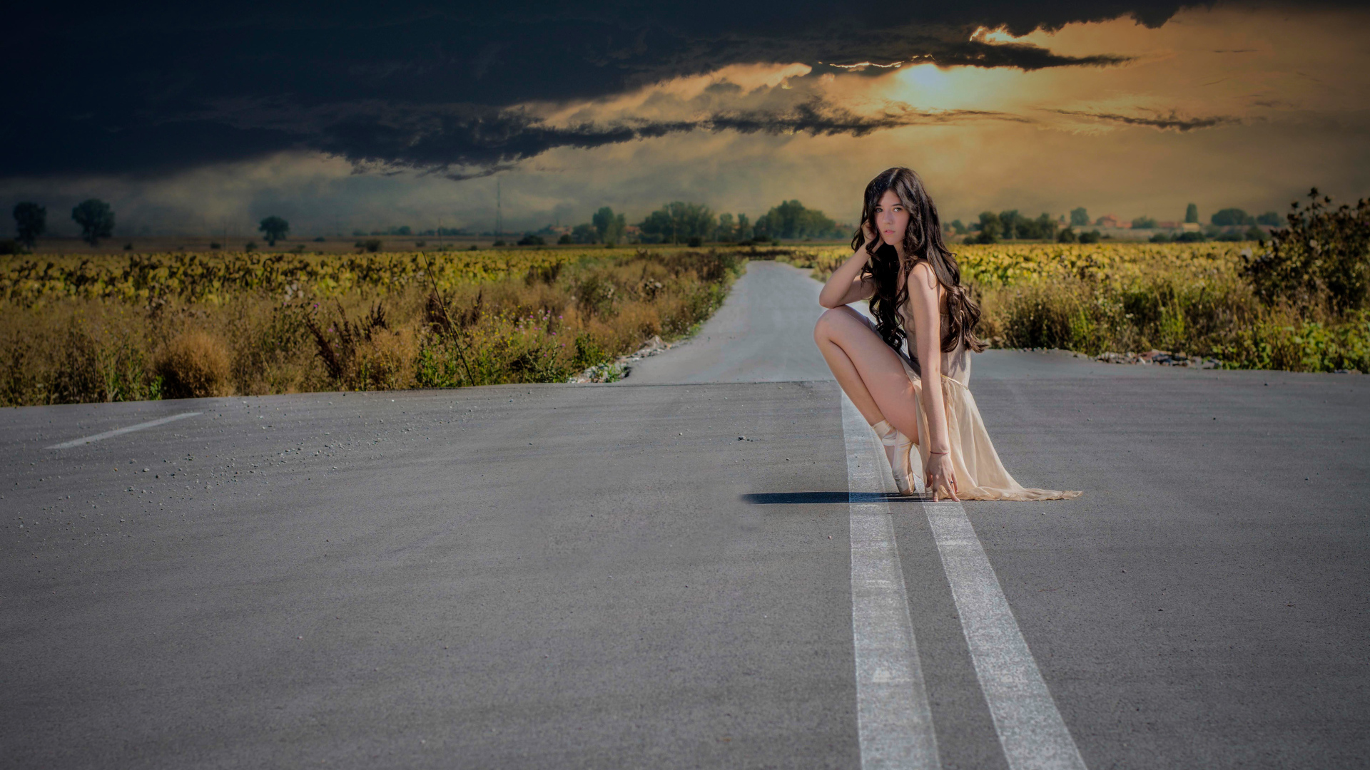 Балерина присела на дорогу