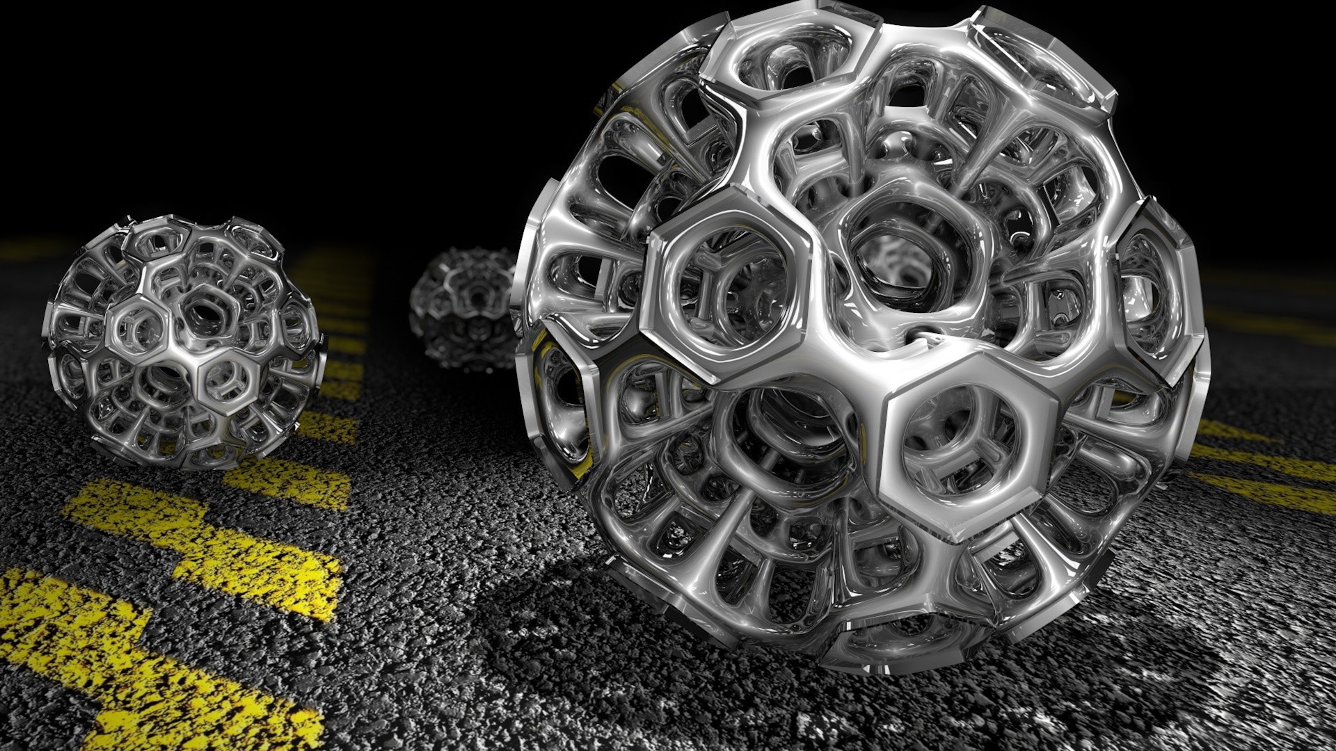 Шары на асфальте